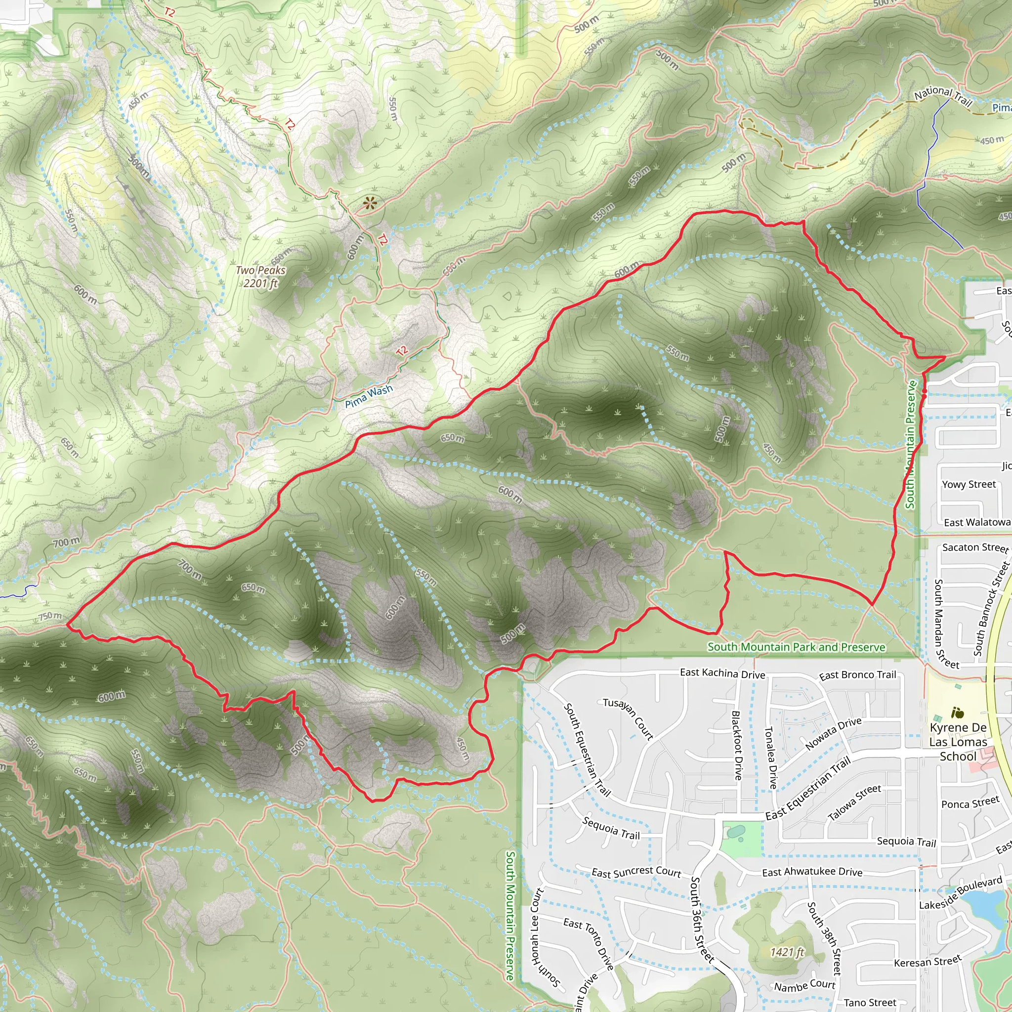 Midlife Crisis and Desert Classic Loop Trail mobile static map