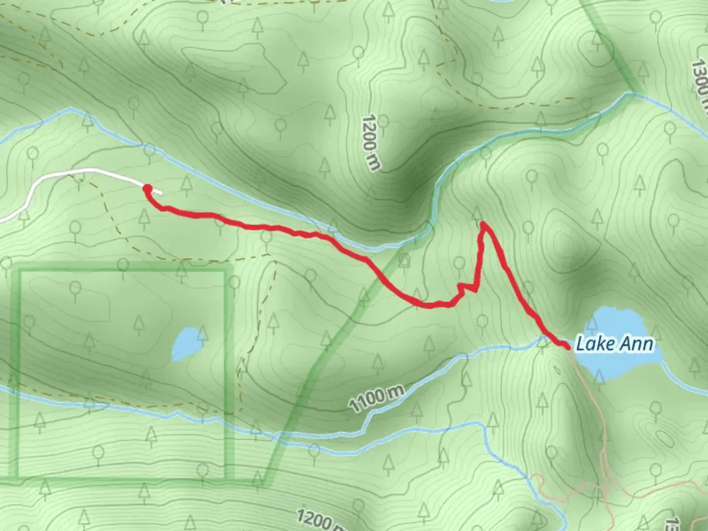 An image depicting the trail Lake Ann via Marion Lake Trail and its surrounding area.