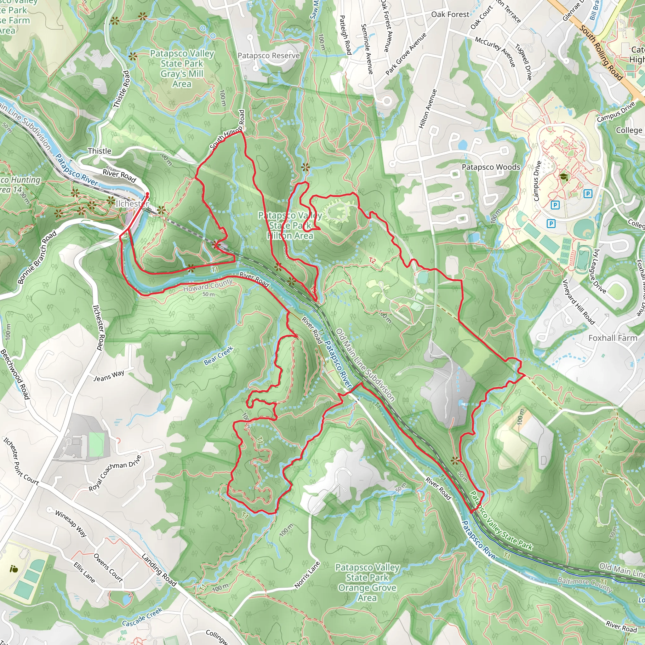 Grist Mill, Nun's and Garrett's Pass Loop Trail mobile static map