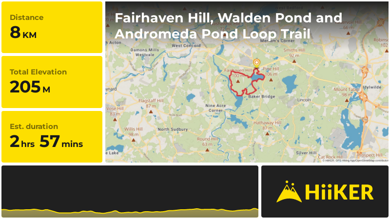 Fairhaven Hill, Walden Pond and Andromeda Pond Loop Trail | Middlesex