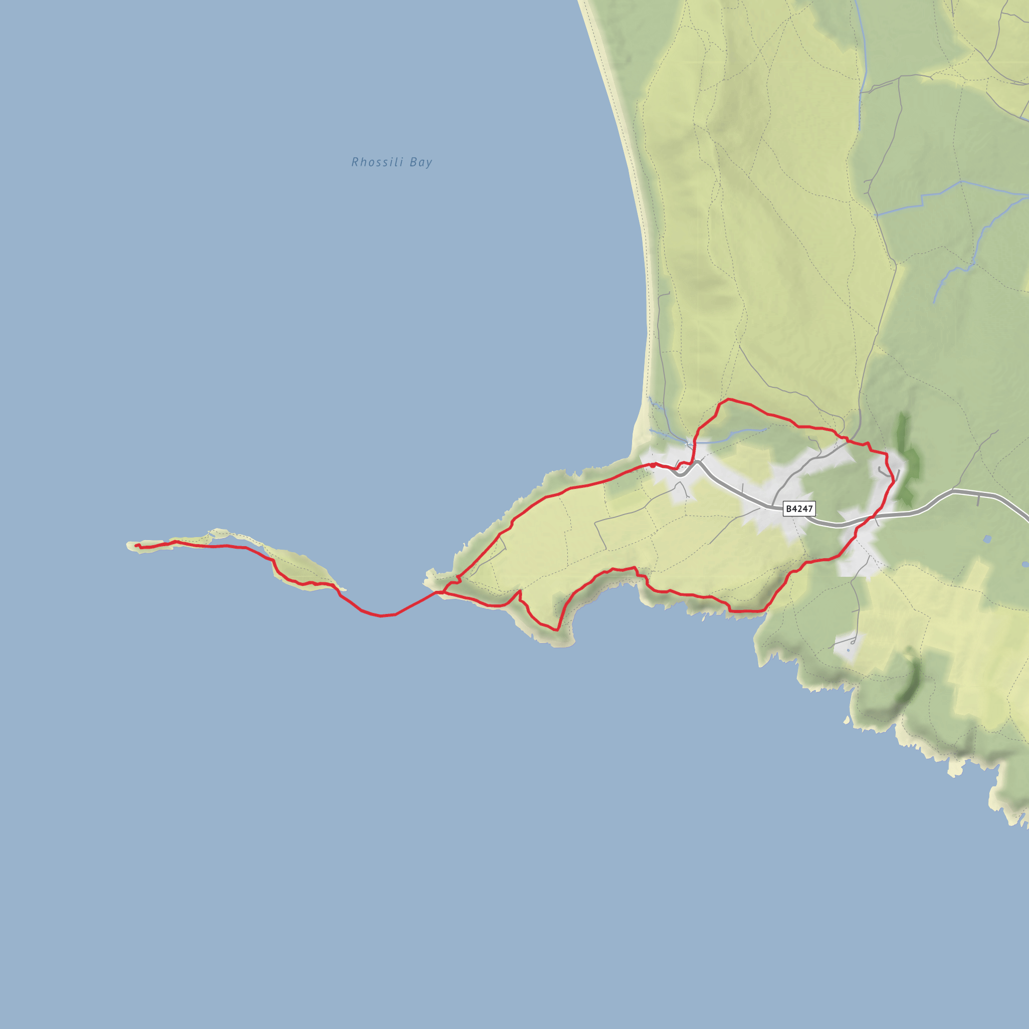 Rhossili & Worms Head mobile static map