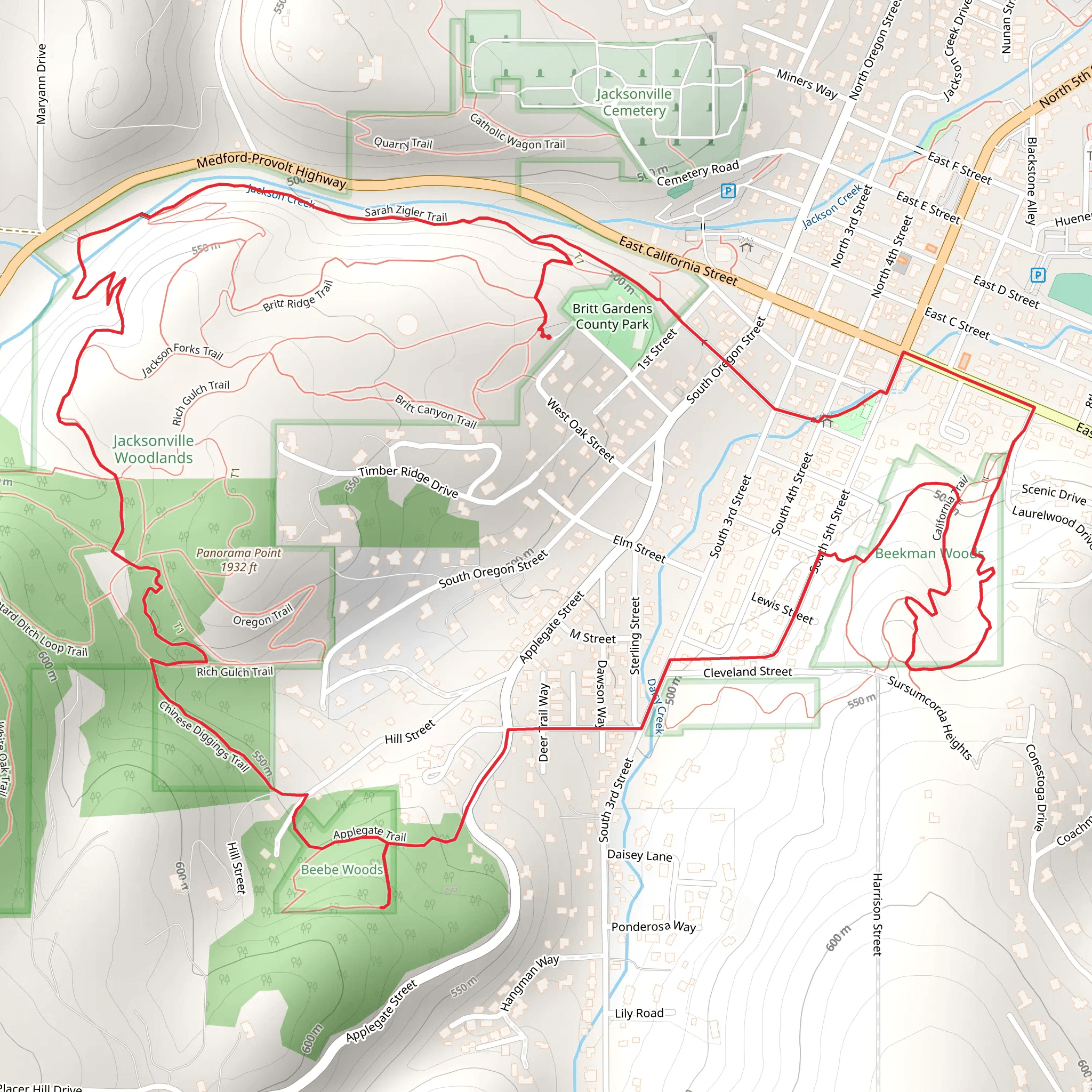 Britt Gardens County Park and Doc Griffin Park Loop mobile static map
