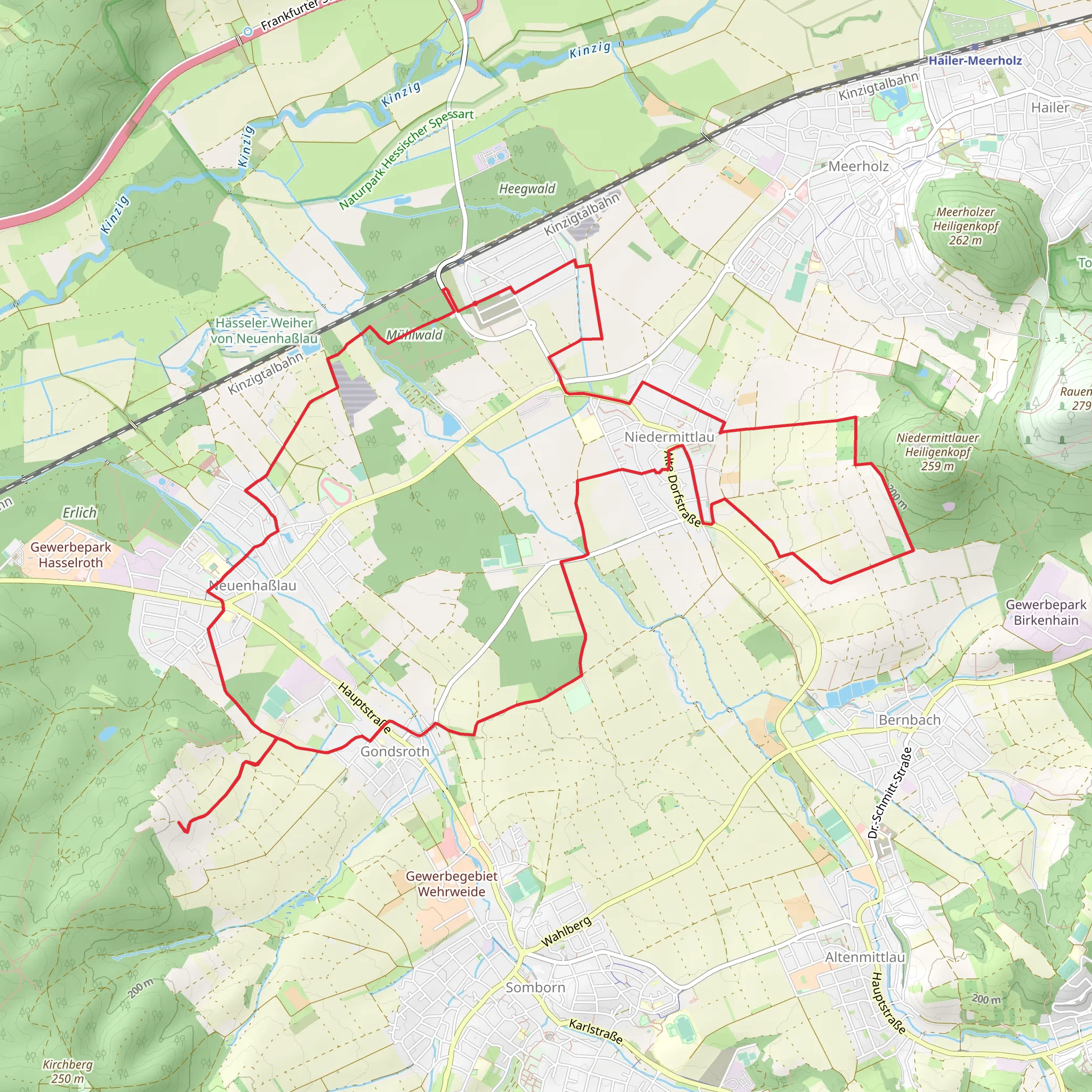 Niedermittlau Loop via Gondsrother Hutte mobile static map