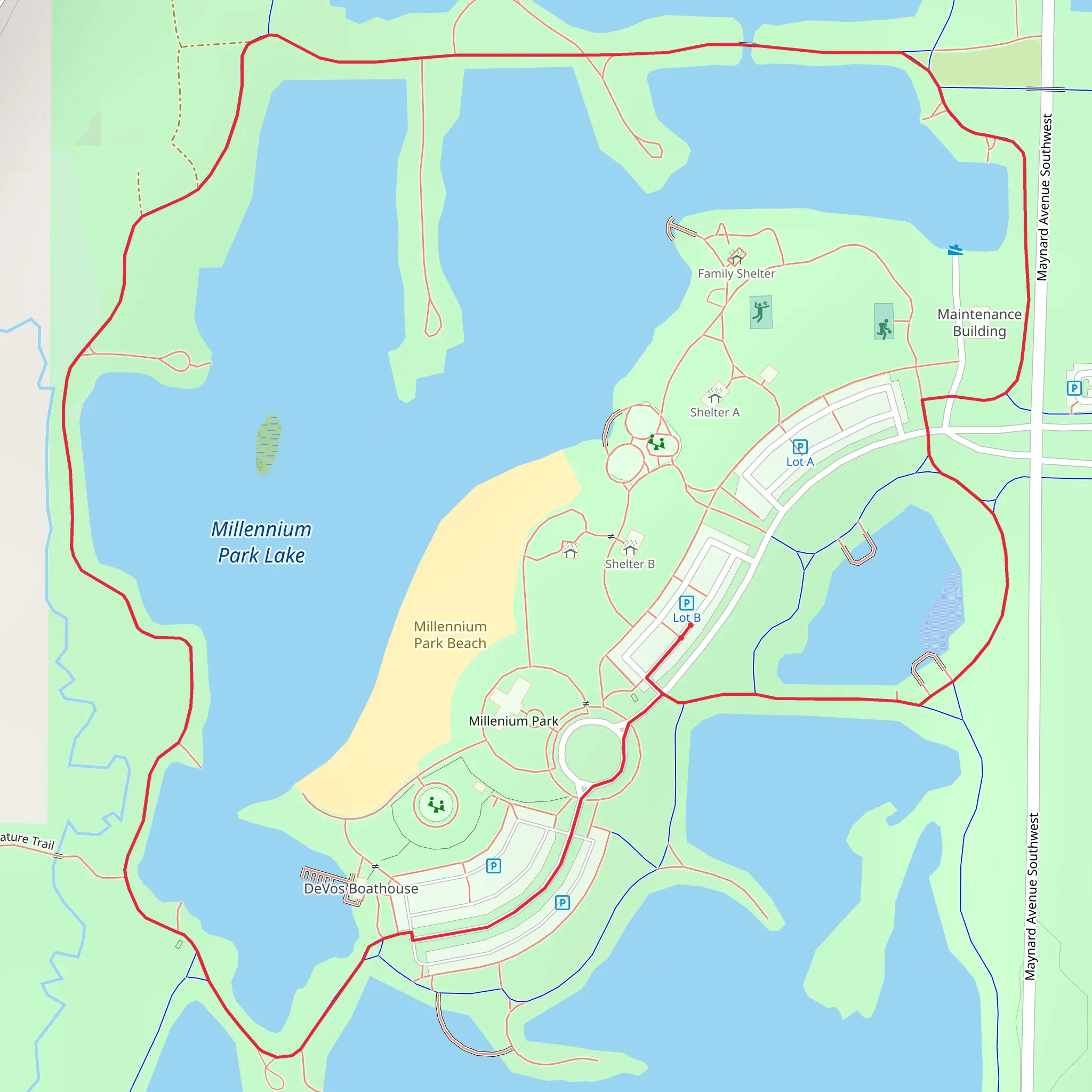 Millennium Park Lake Loop mobile static map