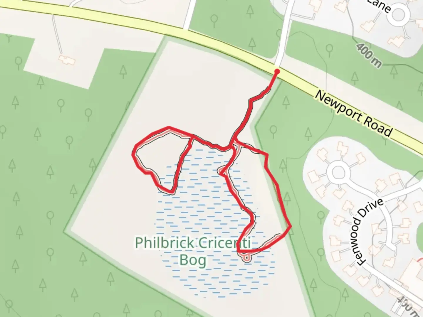 An image depicting the trail Philbrick Cricenti Bog Loop - Newport Road and its surrounding area.