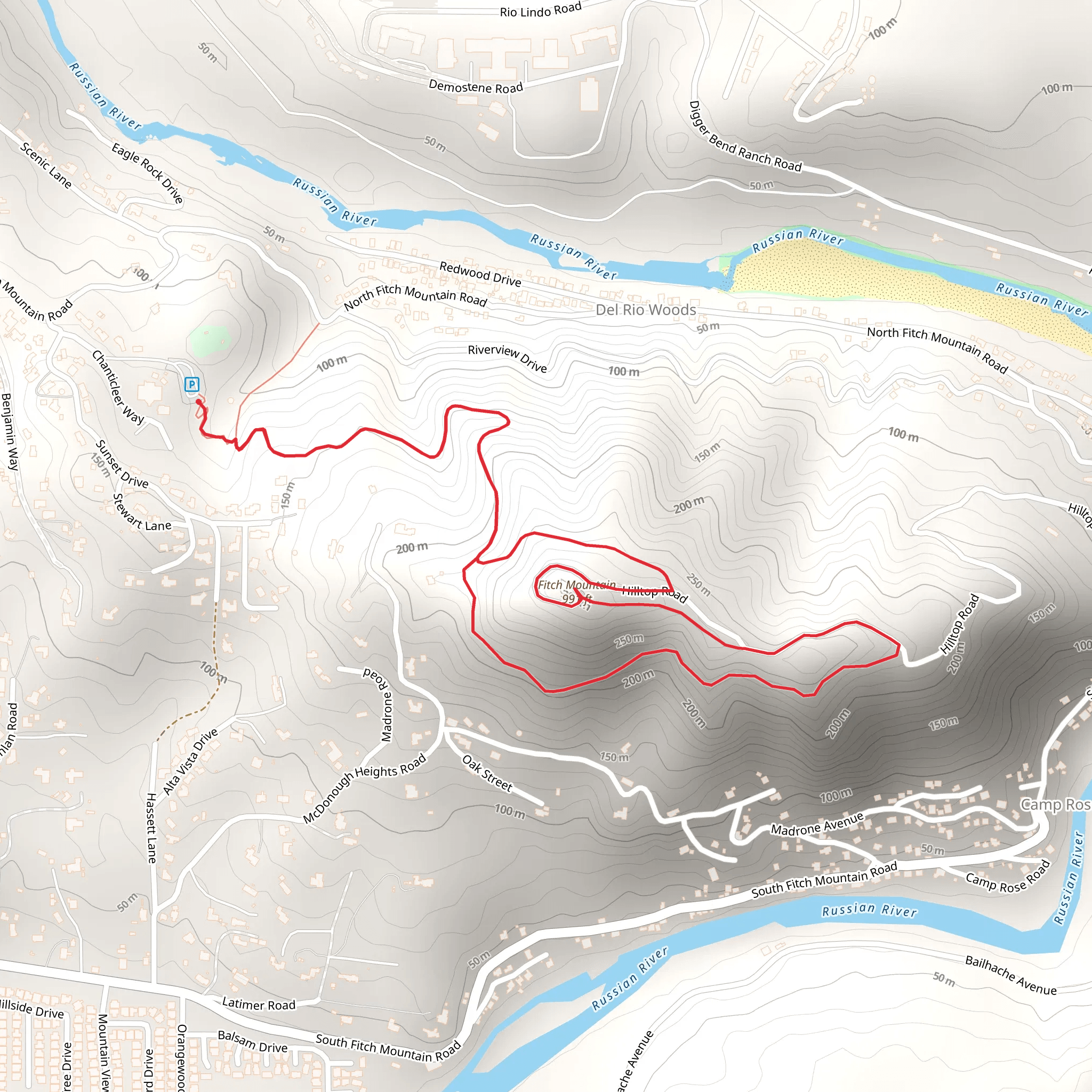 Fitch Mountain Loop mobile static map