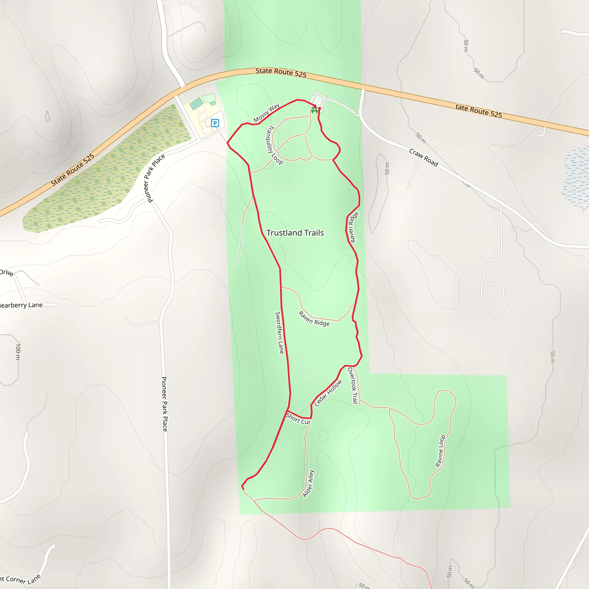 Swordfern Lane and Raven Ridge Loop mobile static map