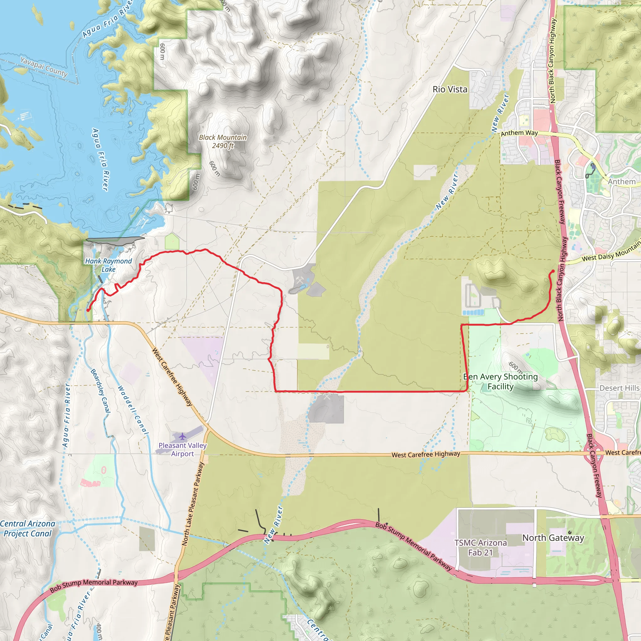 New River Creek via Maricopa Trail mobile static map