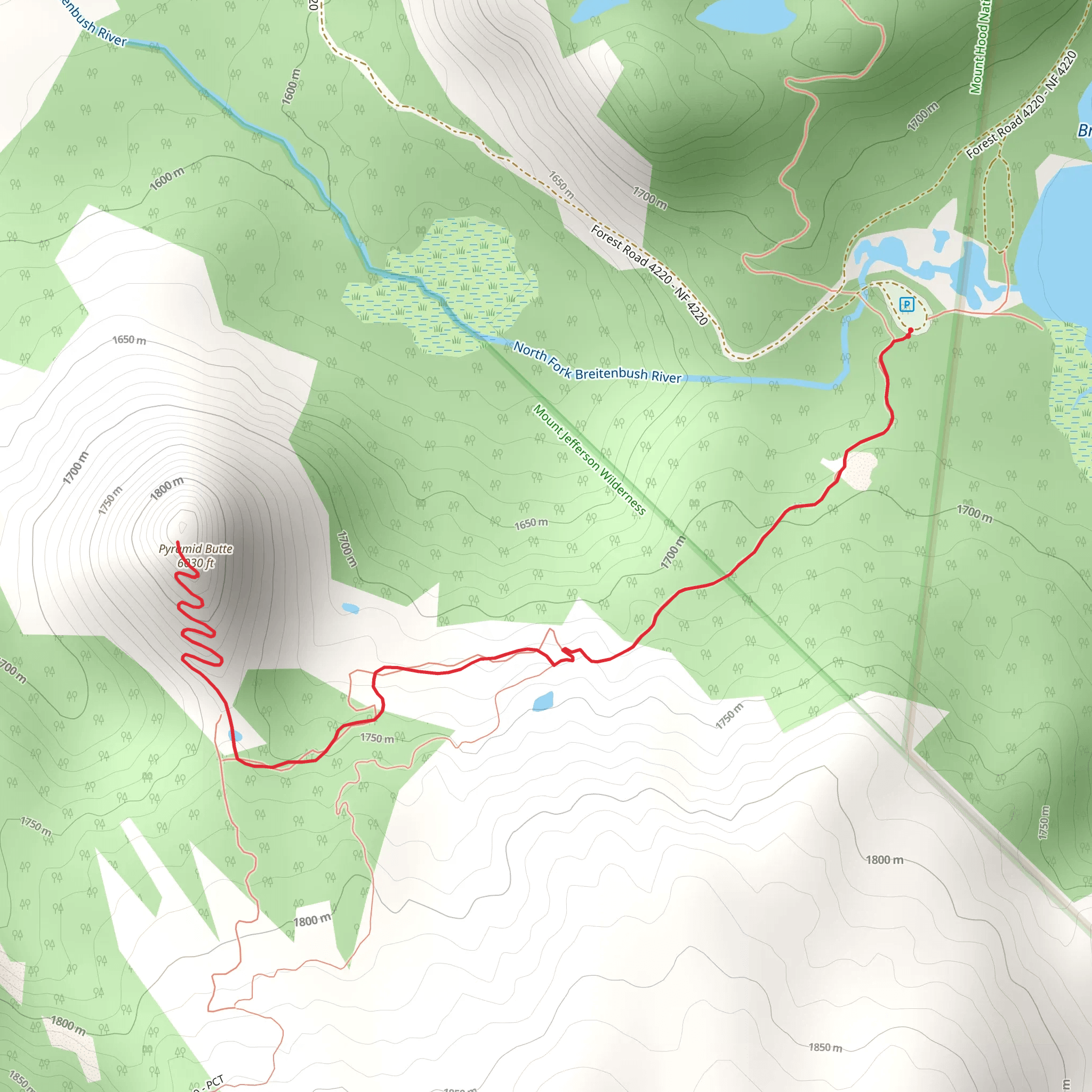 Pyramid Butte Trail mobile static map