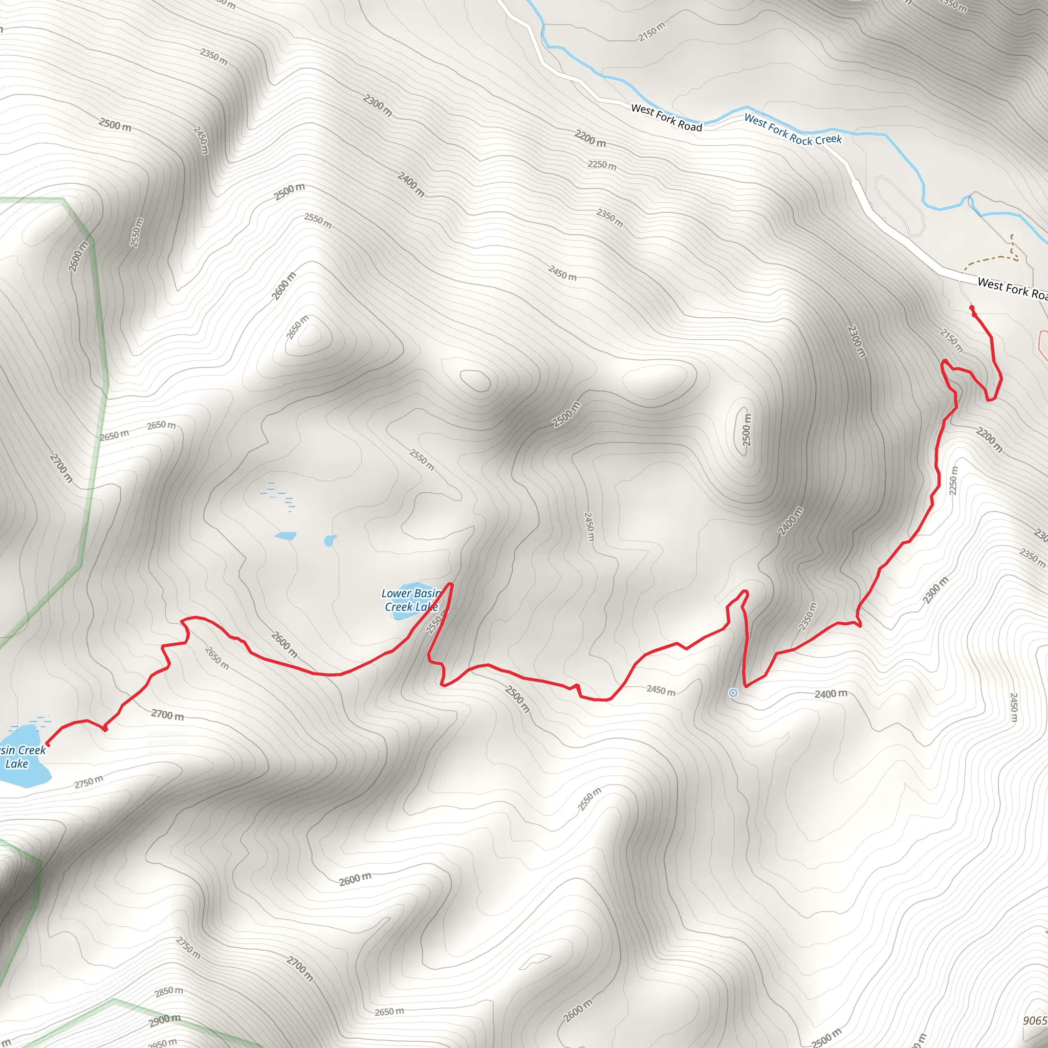 Basin Creek Lake mobile static map