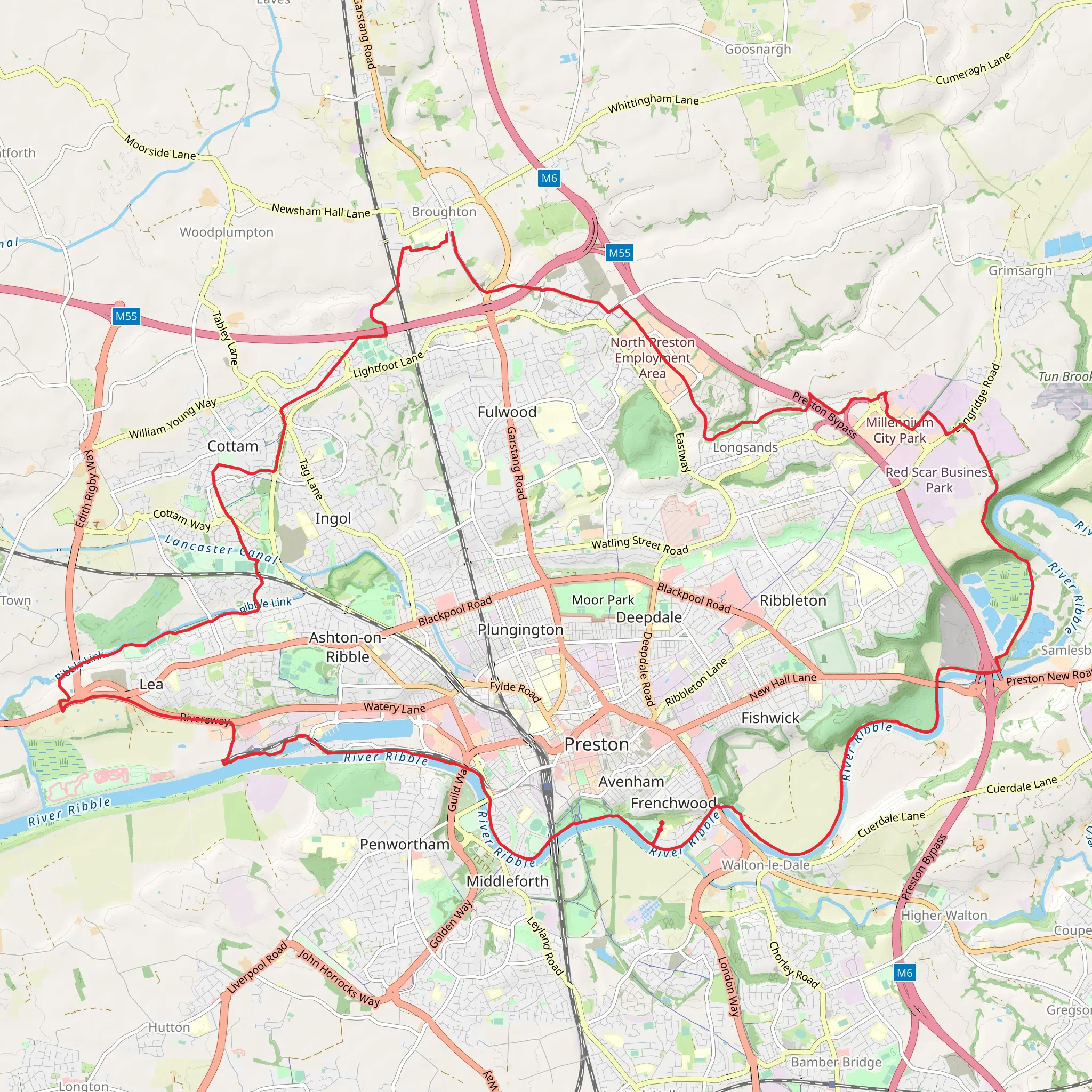 Preston Guild Wheel mobile static map