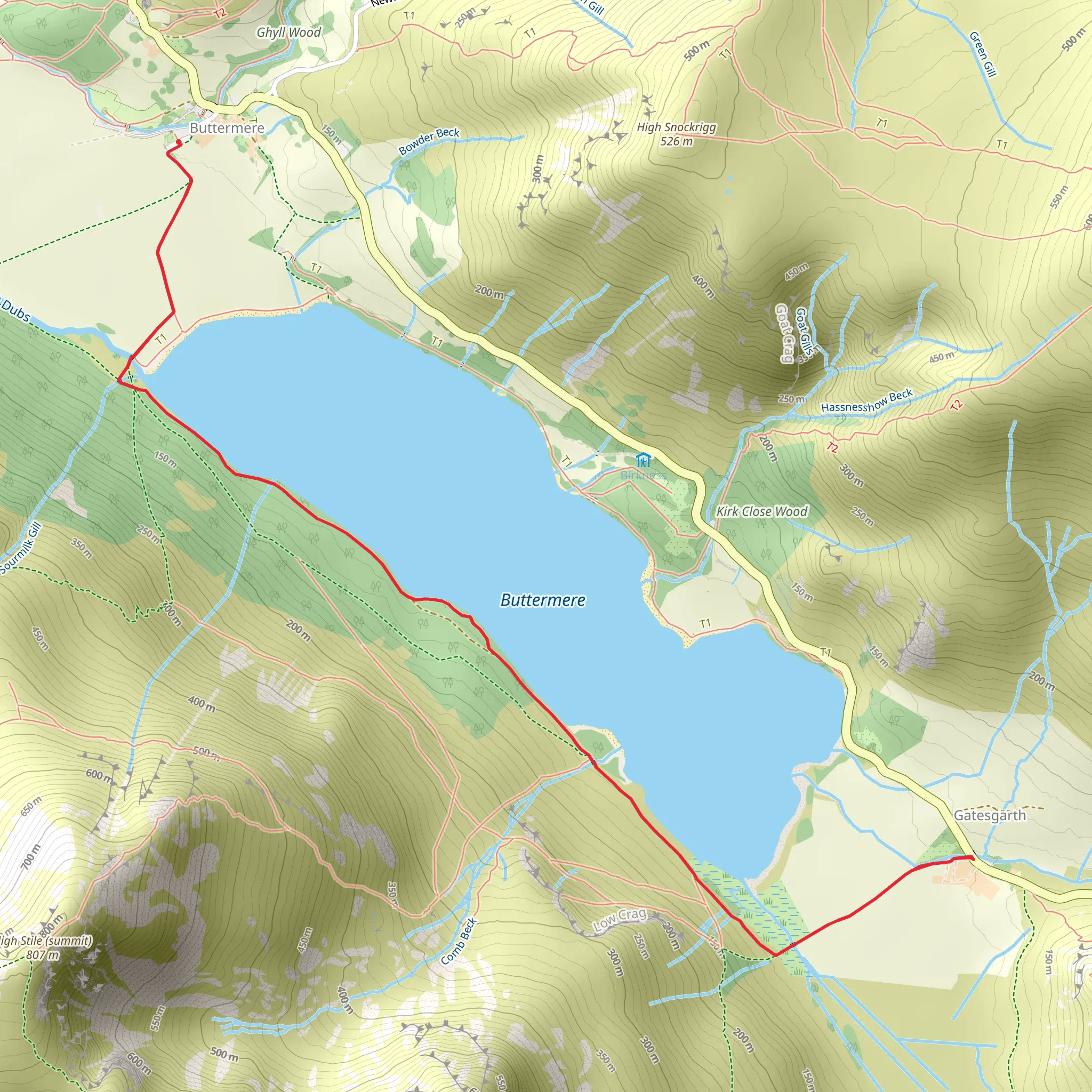 Buttermere Lakeshore mobile static map