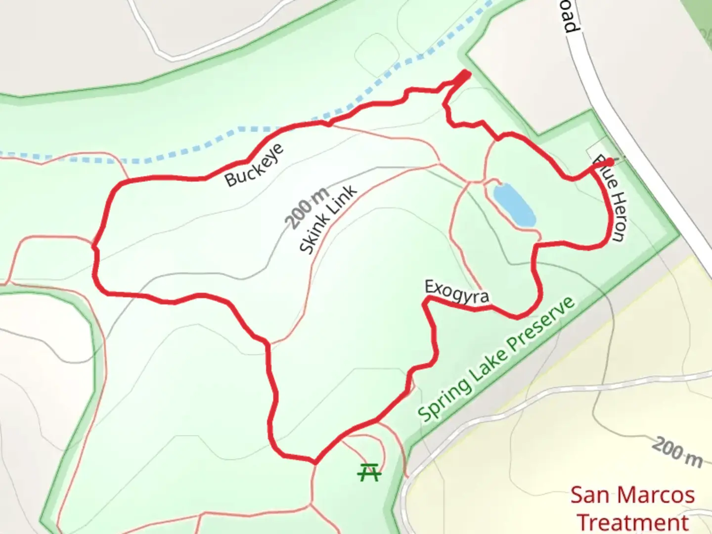 An image depicting the trail Blue Stem Loop and its surrounding area.
