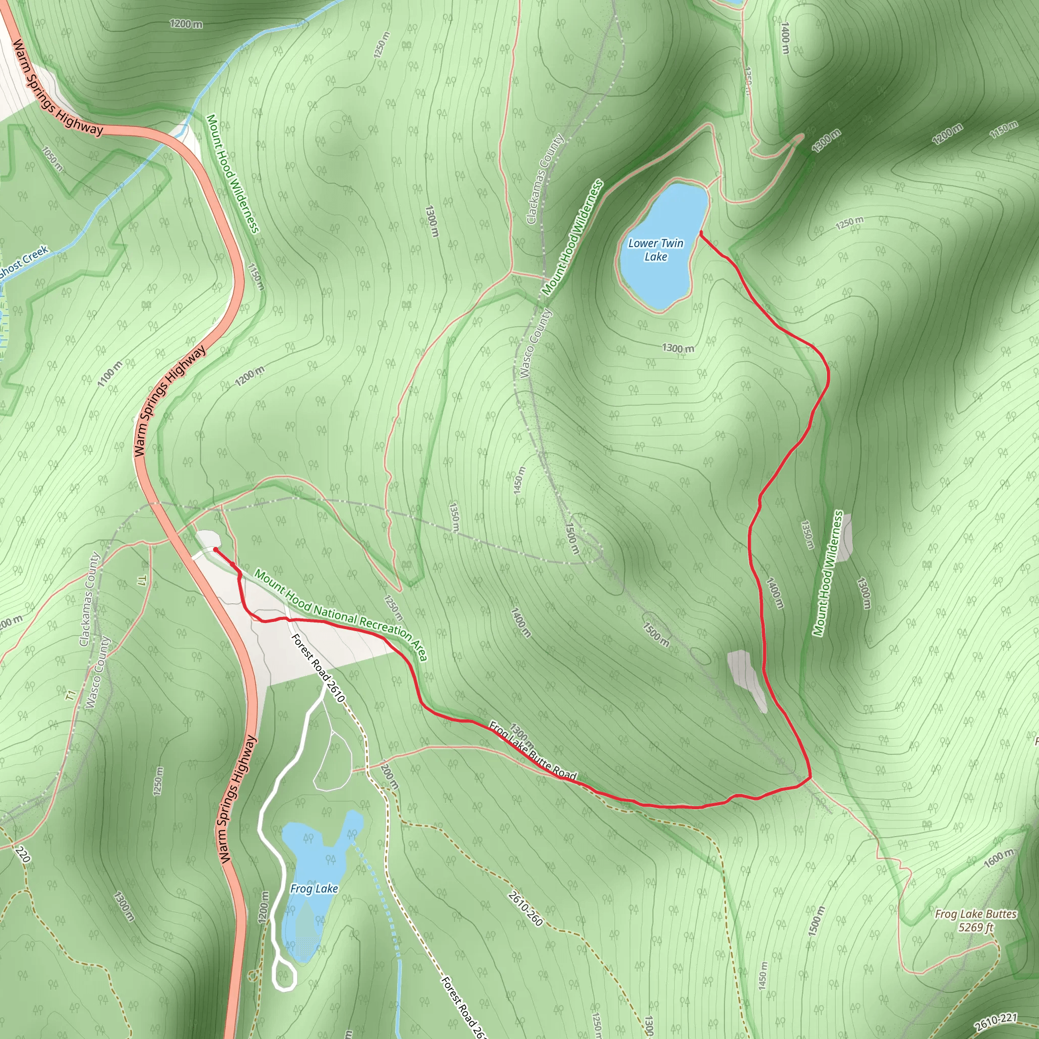 Lower Twin Lake from Forest Road 2610 mobile static map