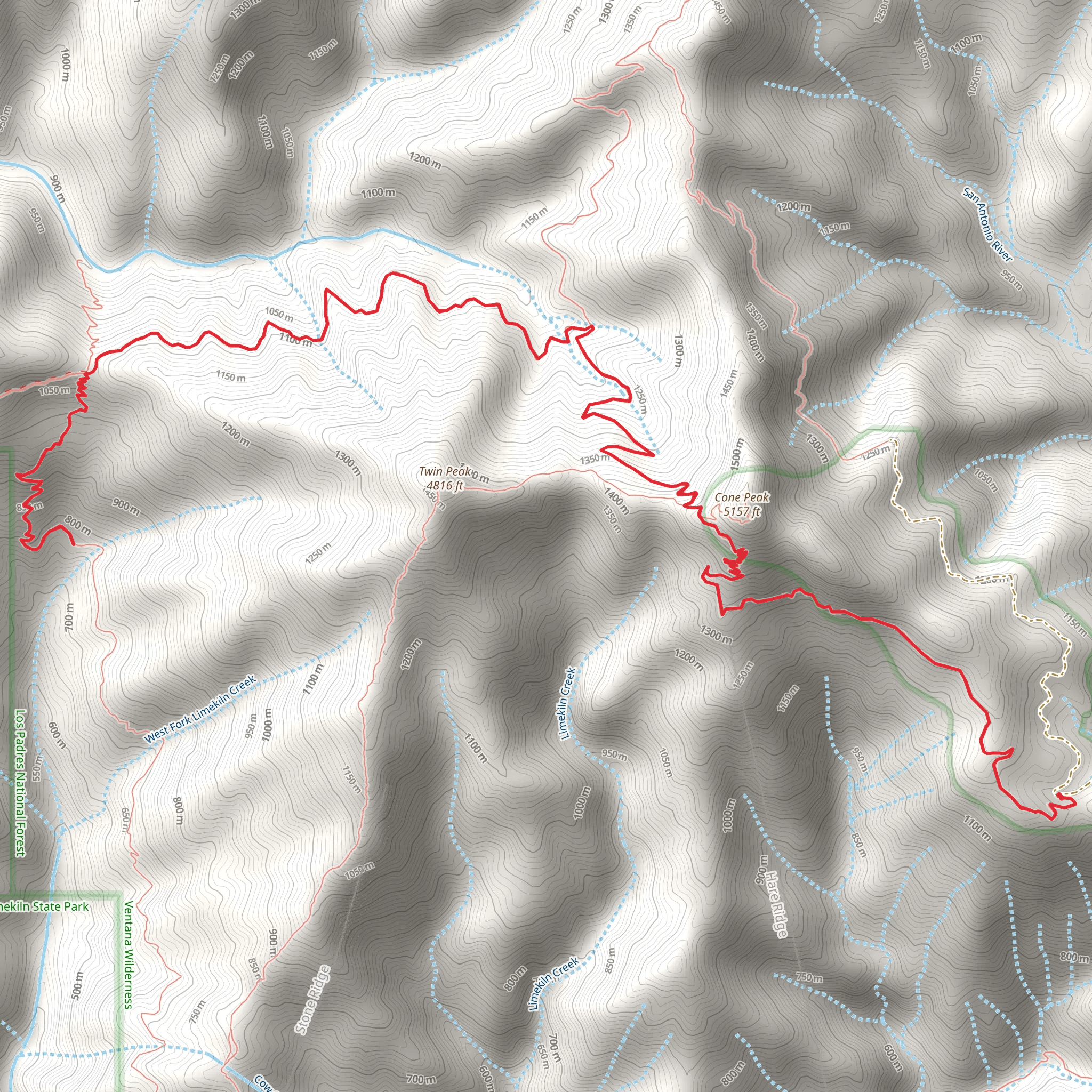 Goat Camp via Cone Peak Trail mobile static map