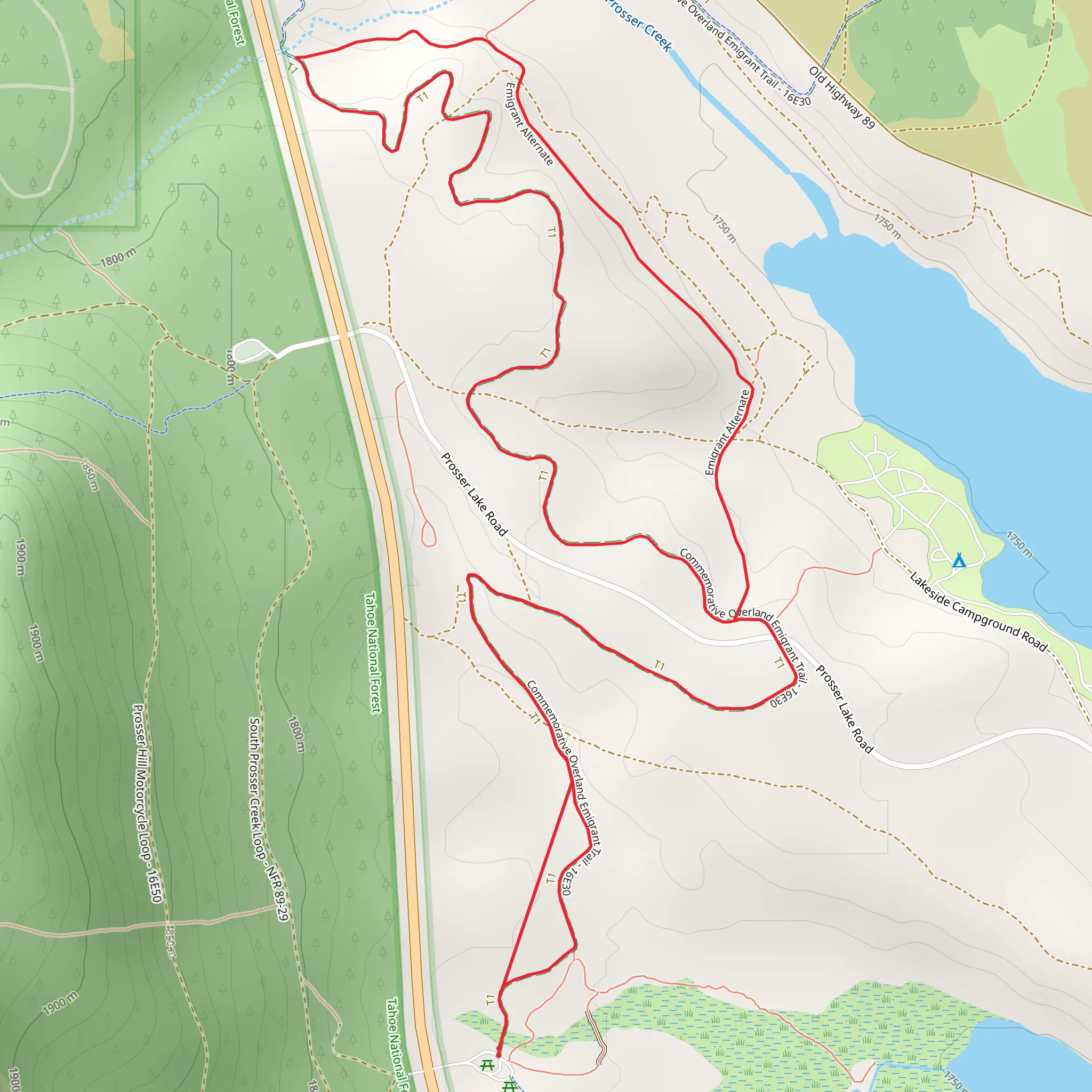 Commemorative Overland Emigrant Trail Loop mobile static map