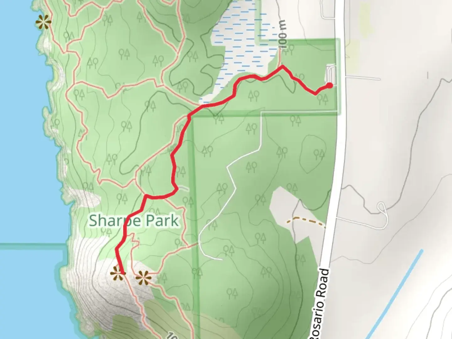 An image depicting the trail Shelley Loop and Sares Head trail and its surrounding area.