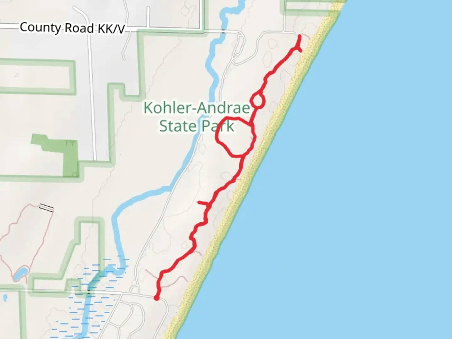 An image depicting the trail Kohler Dunes Cordwalk and Creeping Junior Nature Trail and its surrounding area.