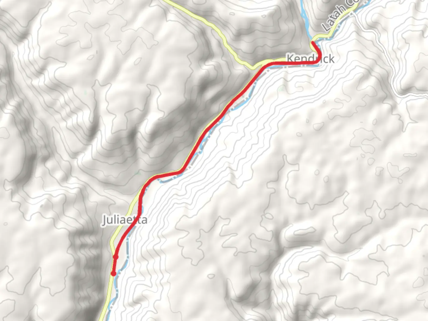 An image depicting the trail Walk along Potlatch River and its surrounding area.
