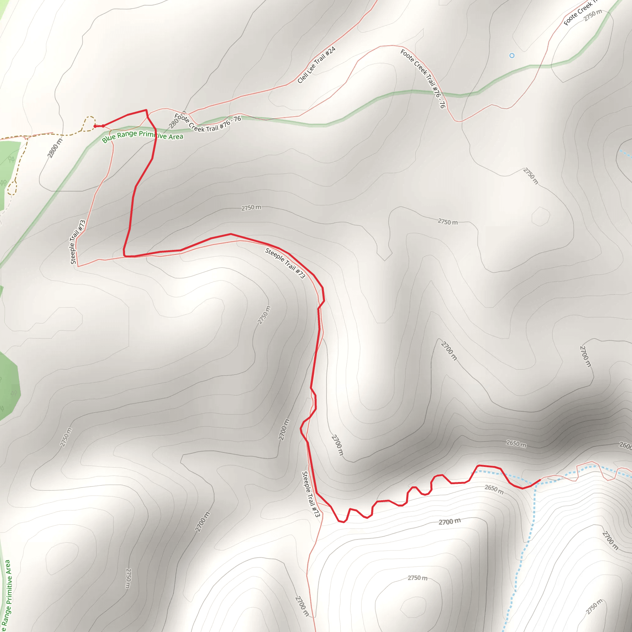 Grant Creek out and Back mobile static map