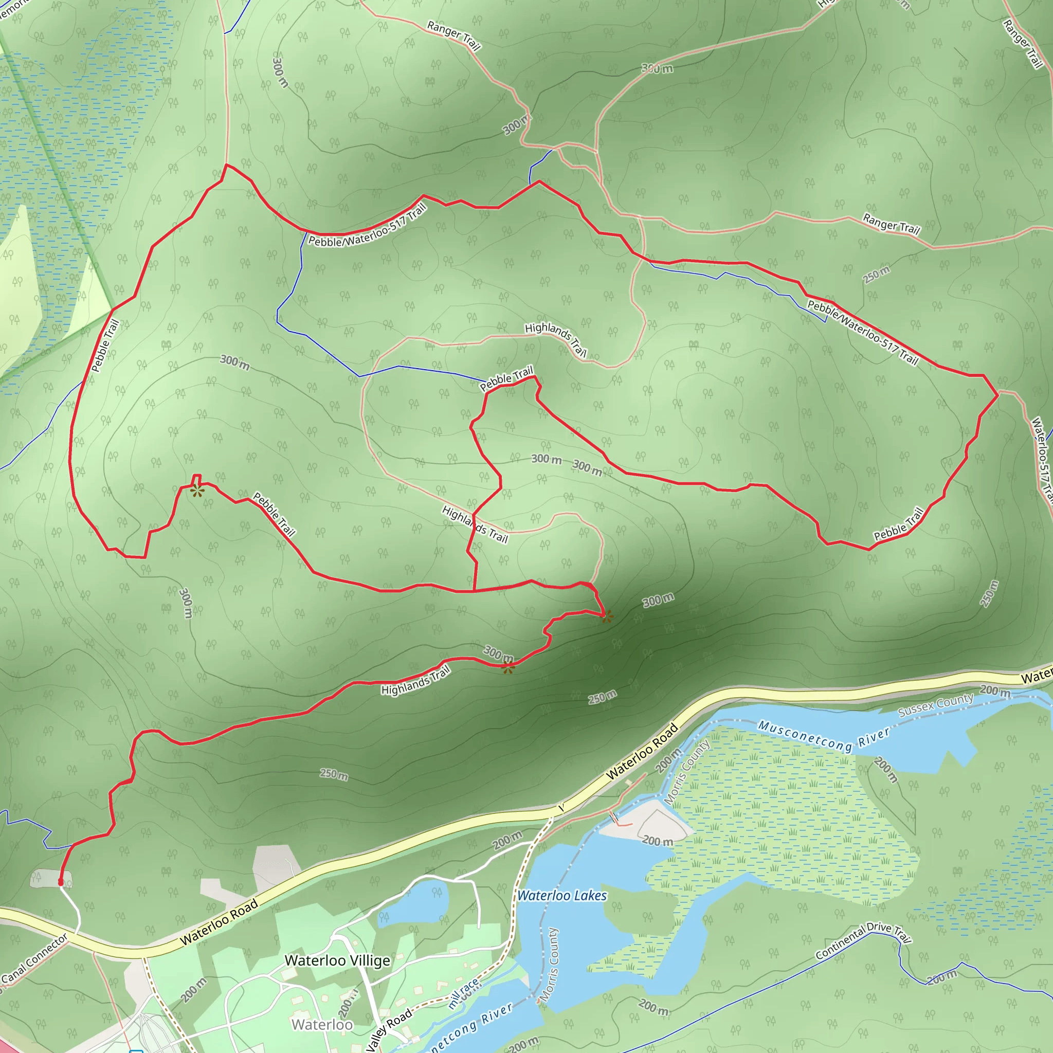 Highlands Trail and Pebble Loop Yellow mobile static map