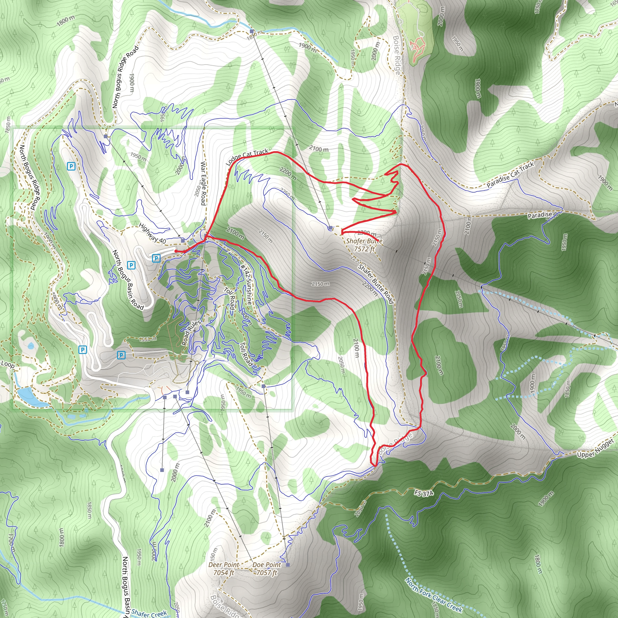Shafer Butte and Elk Meadows Loop mobile static map