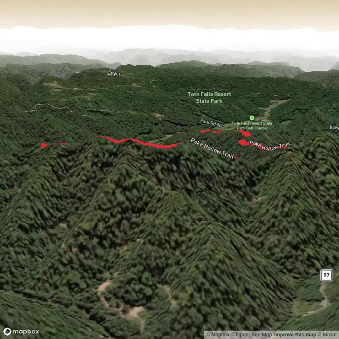 An image depicting the trail Poke Hollow Trail and its surrounding area.