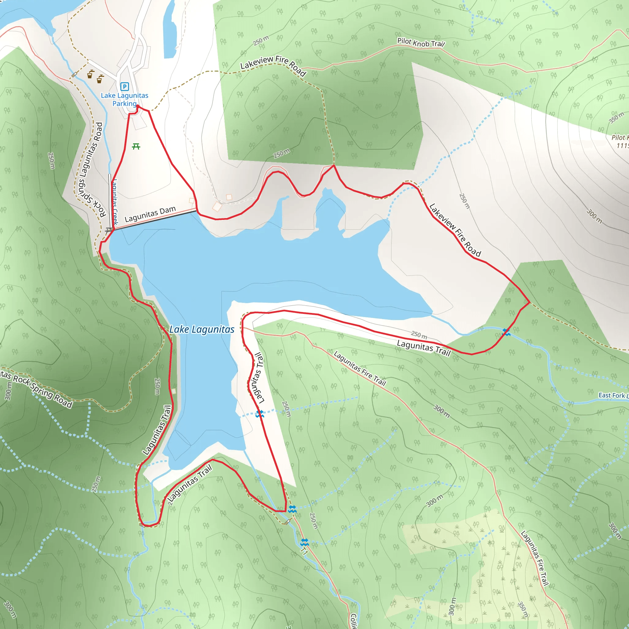 Lake Lagunitas Loop mobile static map