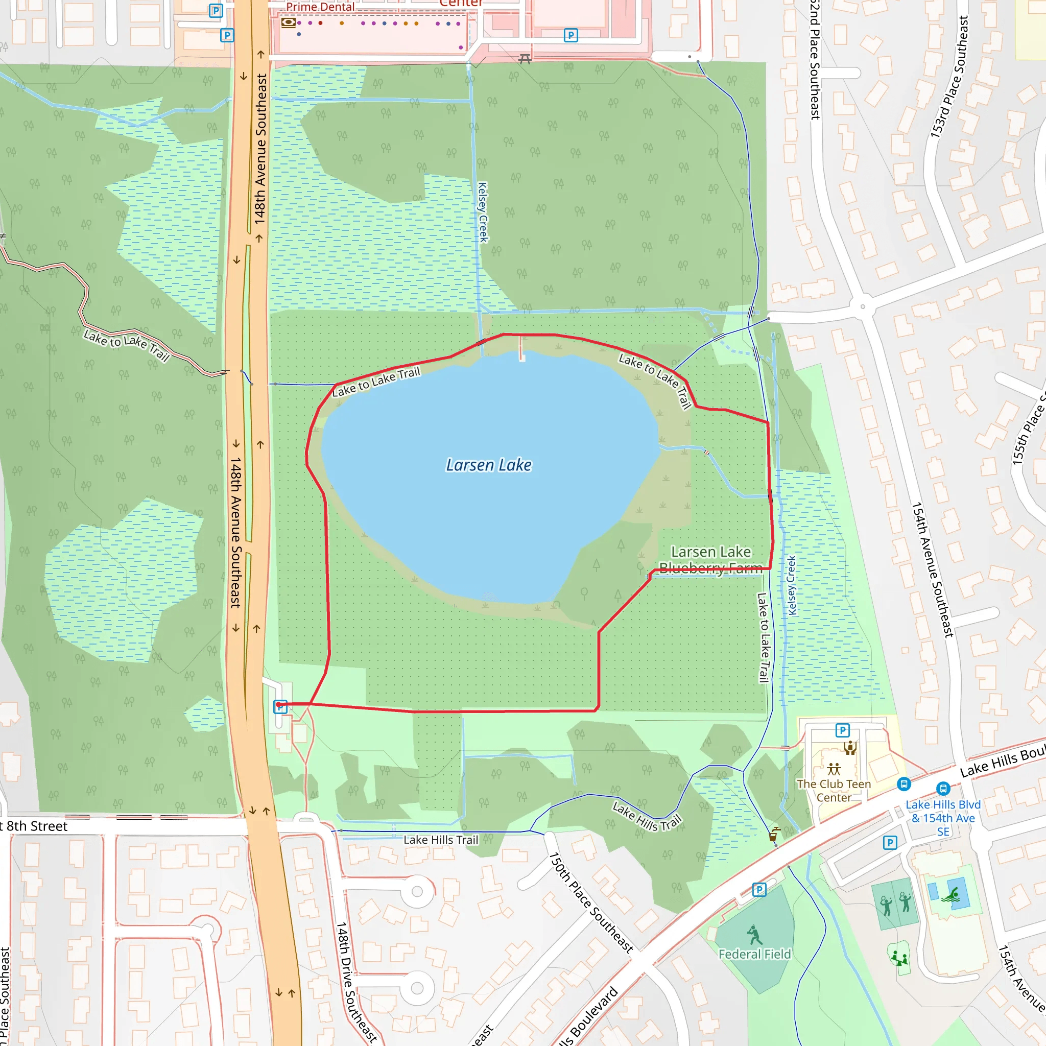 Larsen Lake Loop mobile static map