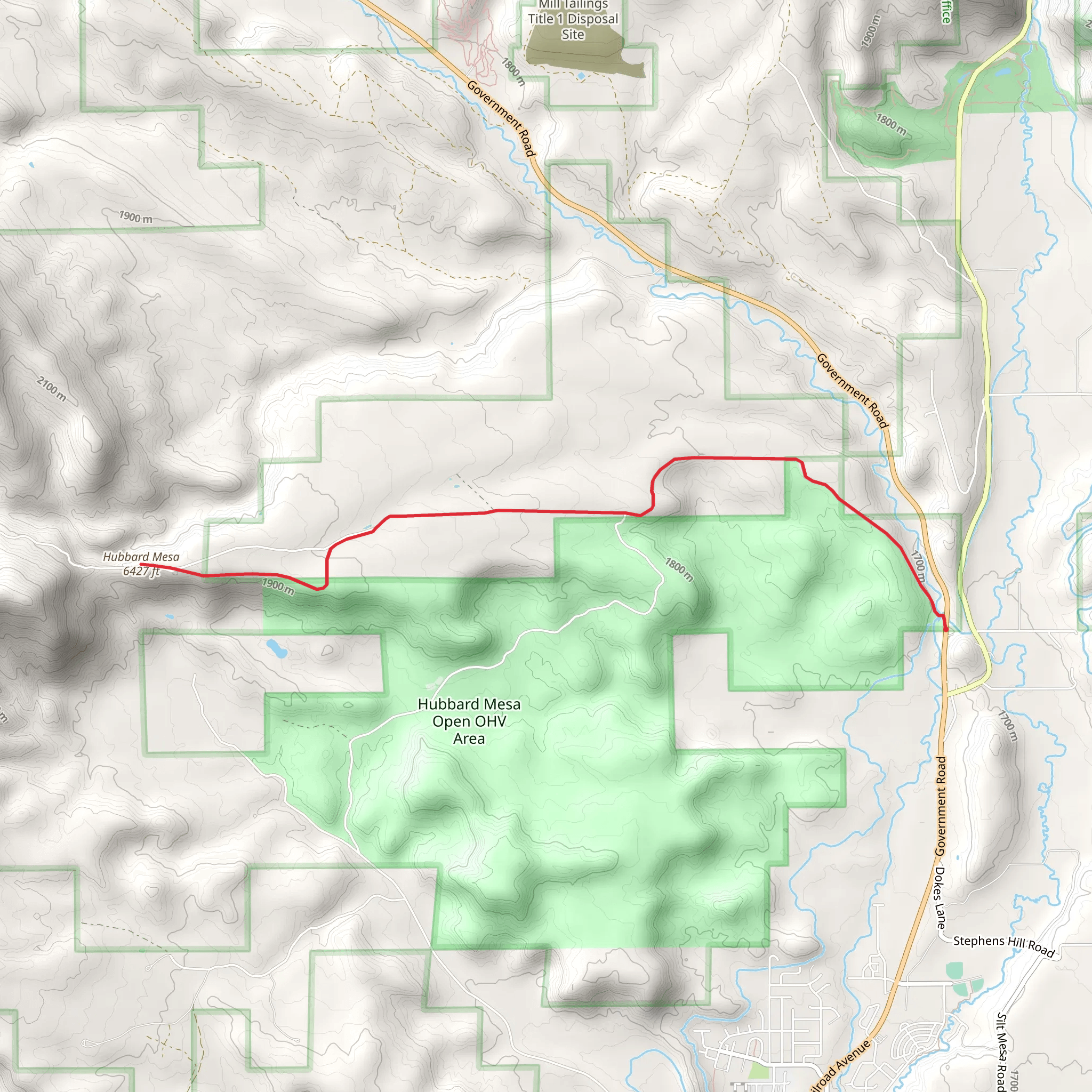 Hubbard Mesa from County Highway 242 mobile static map