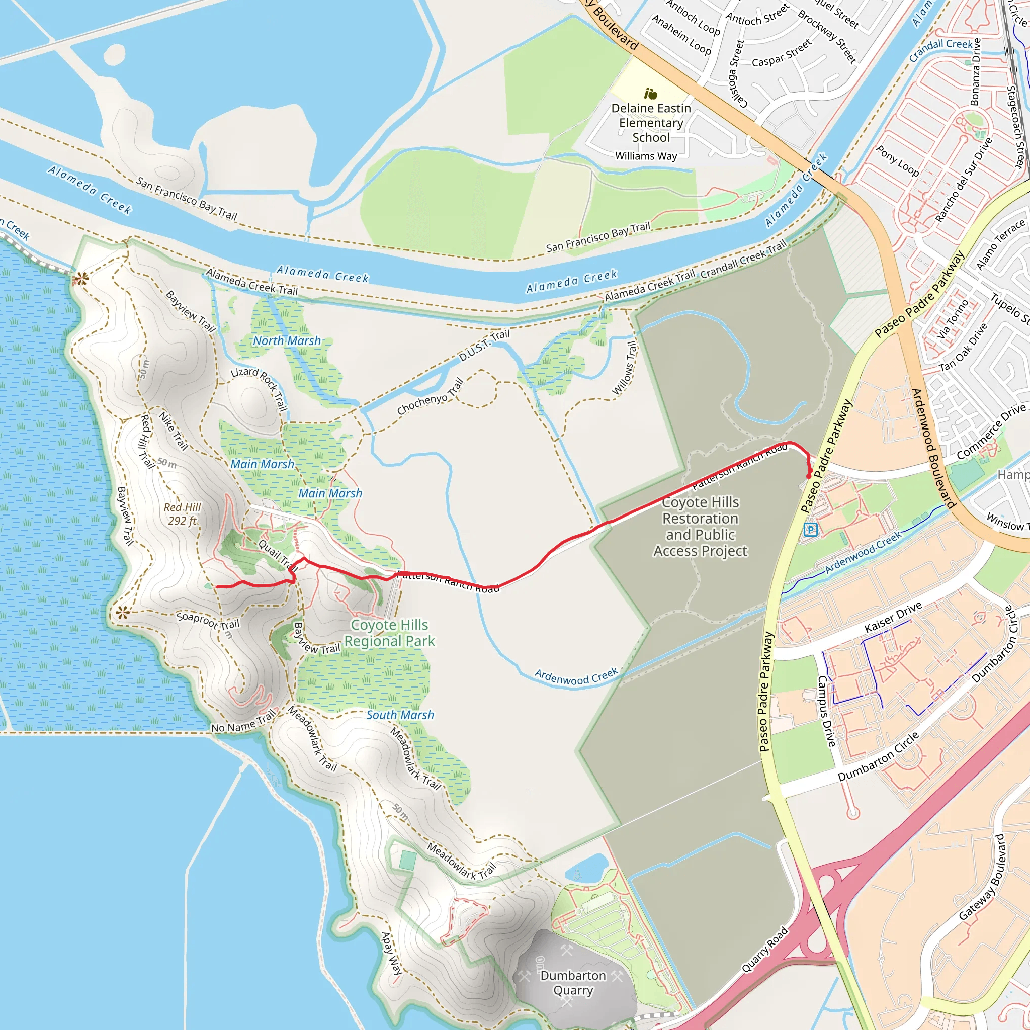 Glider Hill via Tuibun Trail mobile static map