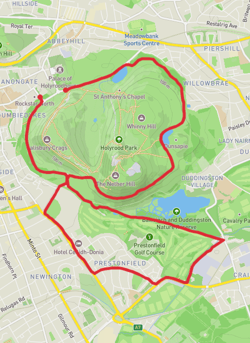 City of Edinburgh Running mobile static map