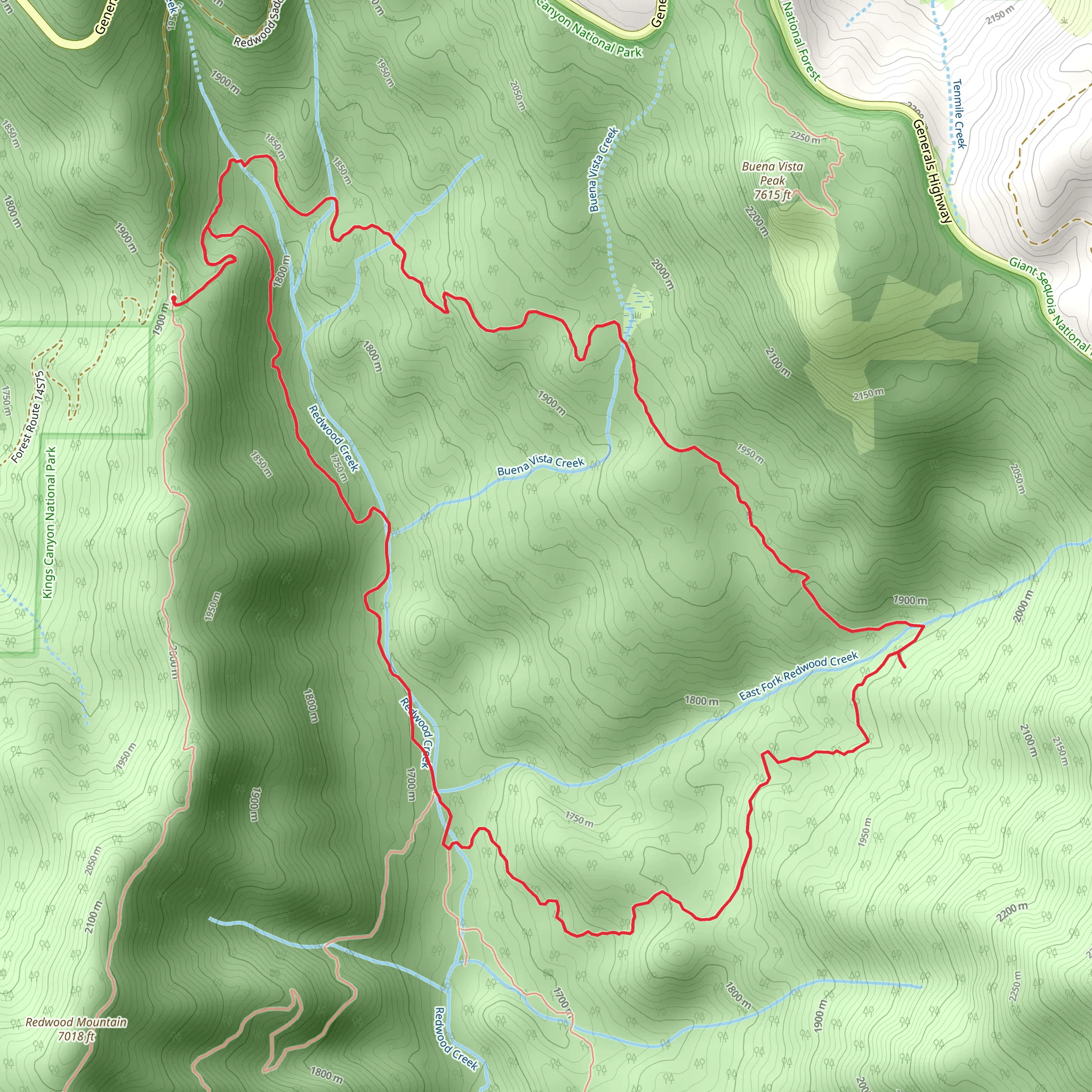 Redwood Canyon and Hart Tree Loop Trail mobile static map