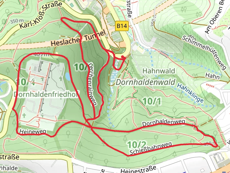 Degerlocher Waldsee, Dornhaldenklinge and Dornhaldenweg Loop via Stuttgarter Rundwanderweg