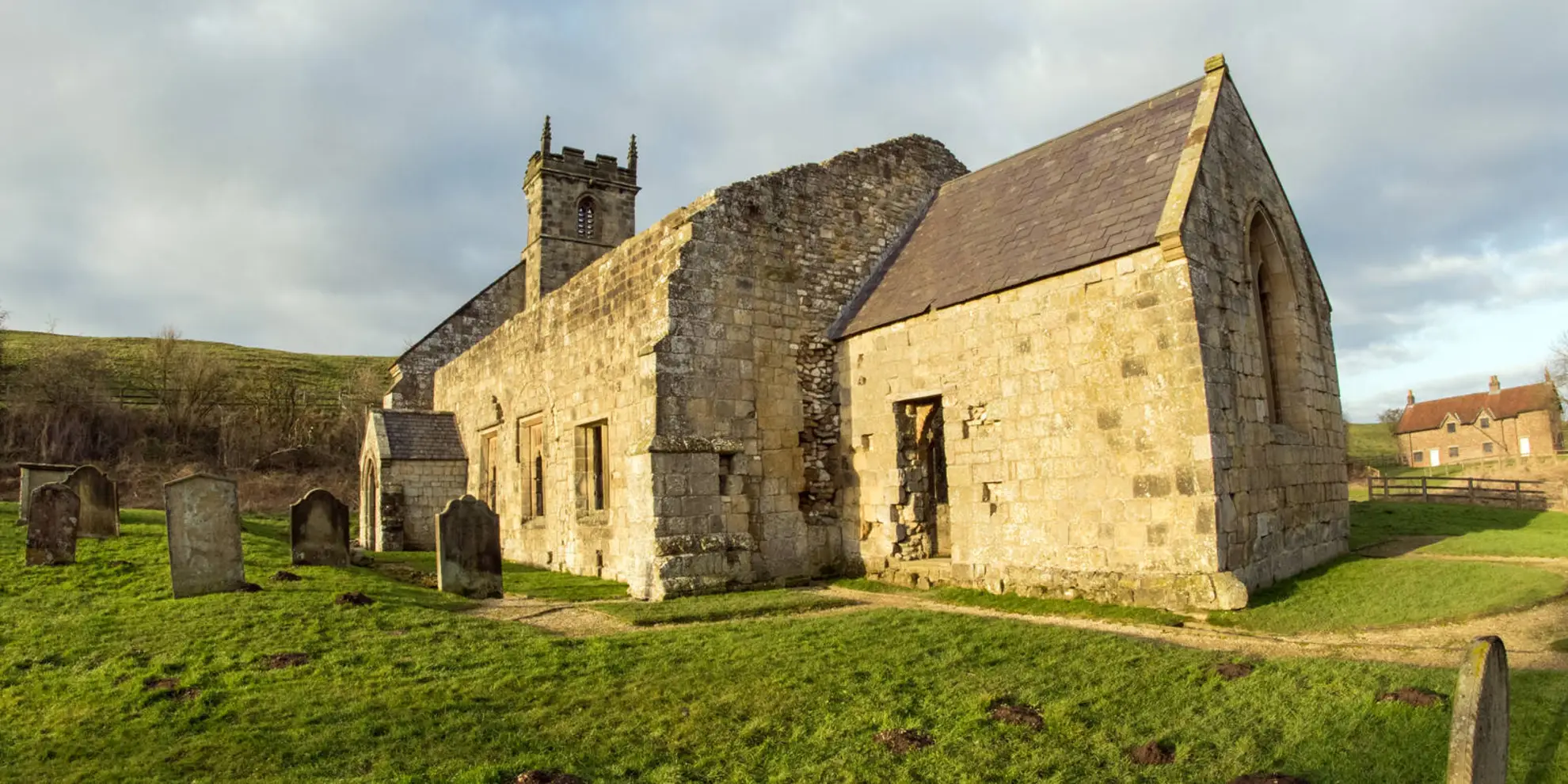 An image depicting the trail Deepdale and The Deserted Village of Wharram St Percy and its surrounding area.