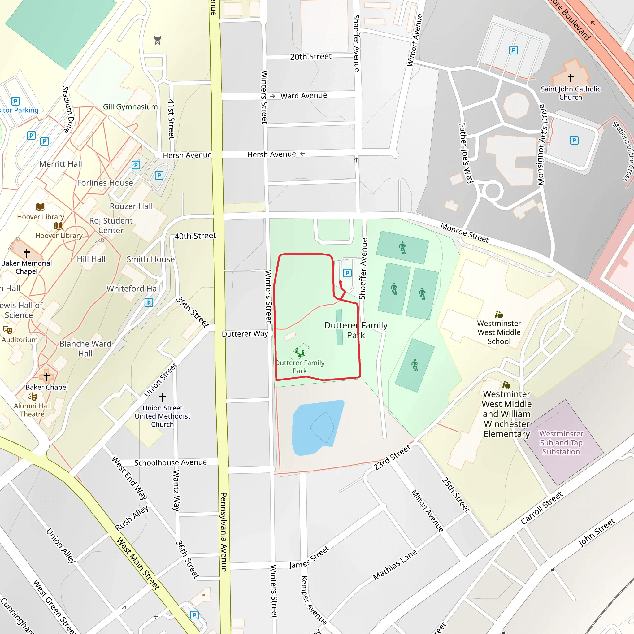 Dutterer Family Park Loop mobile static map