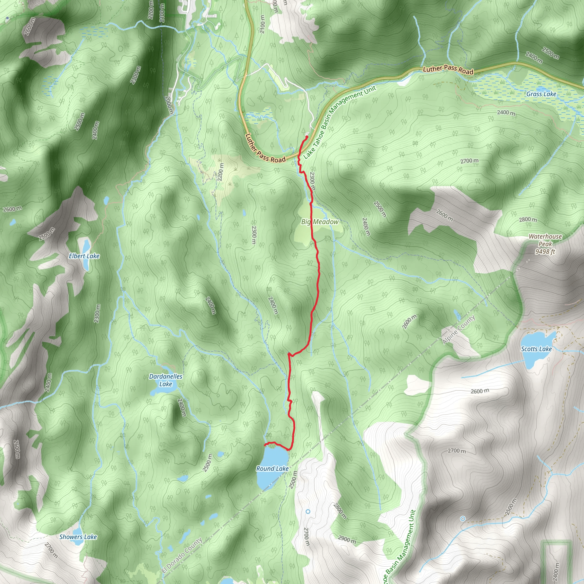 Round Lake Spur Trail mobile static map