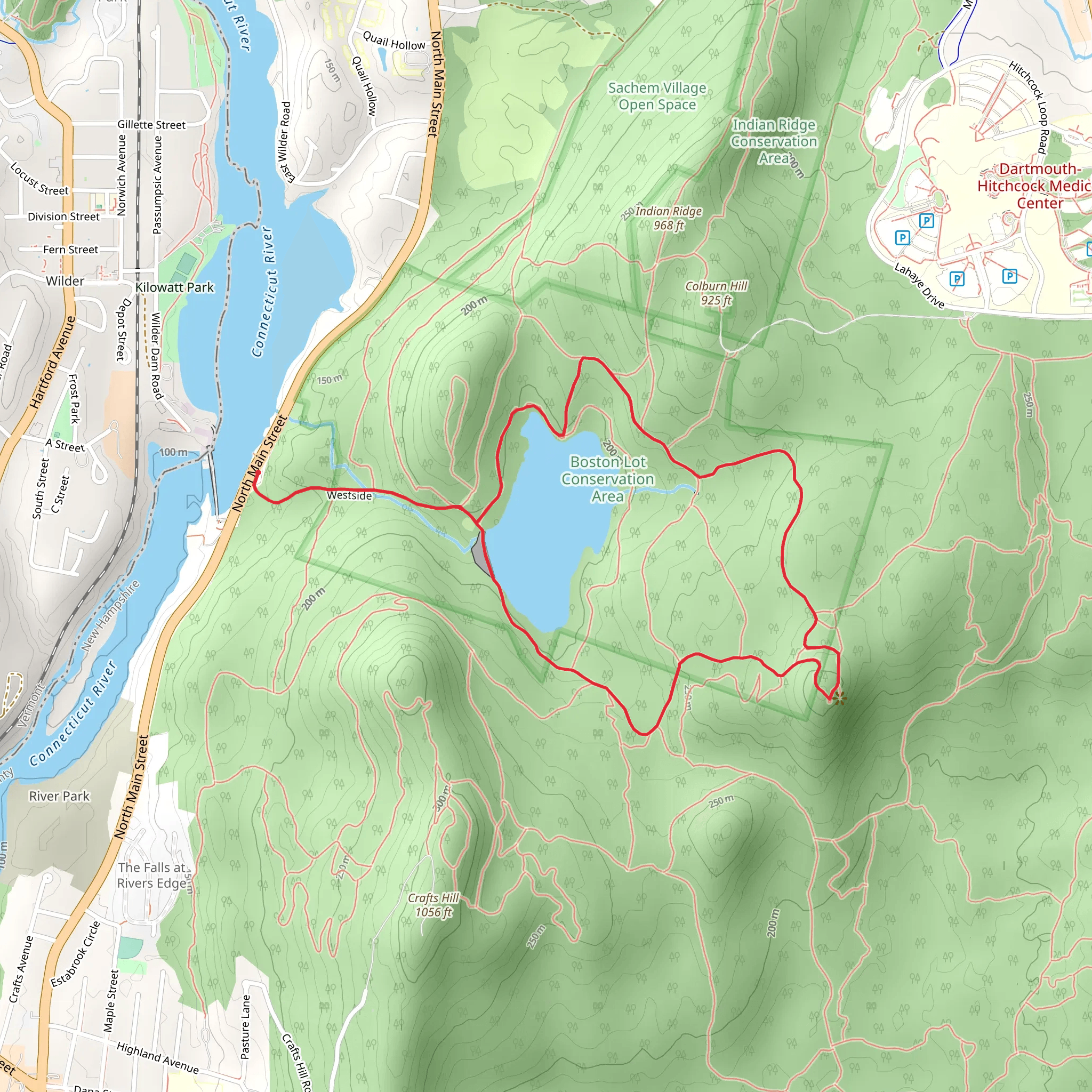 Boston Lot Lake and Burnt Mtn Loop via Southside mobile static map