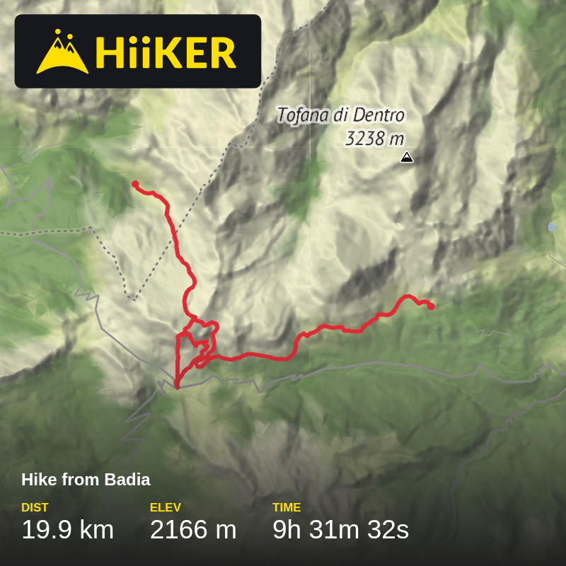 A map preview of the recording Hike from Badia.