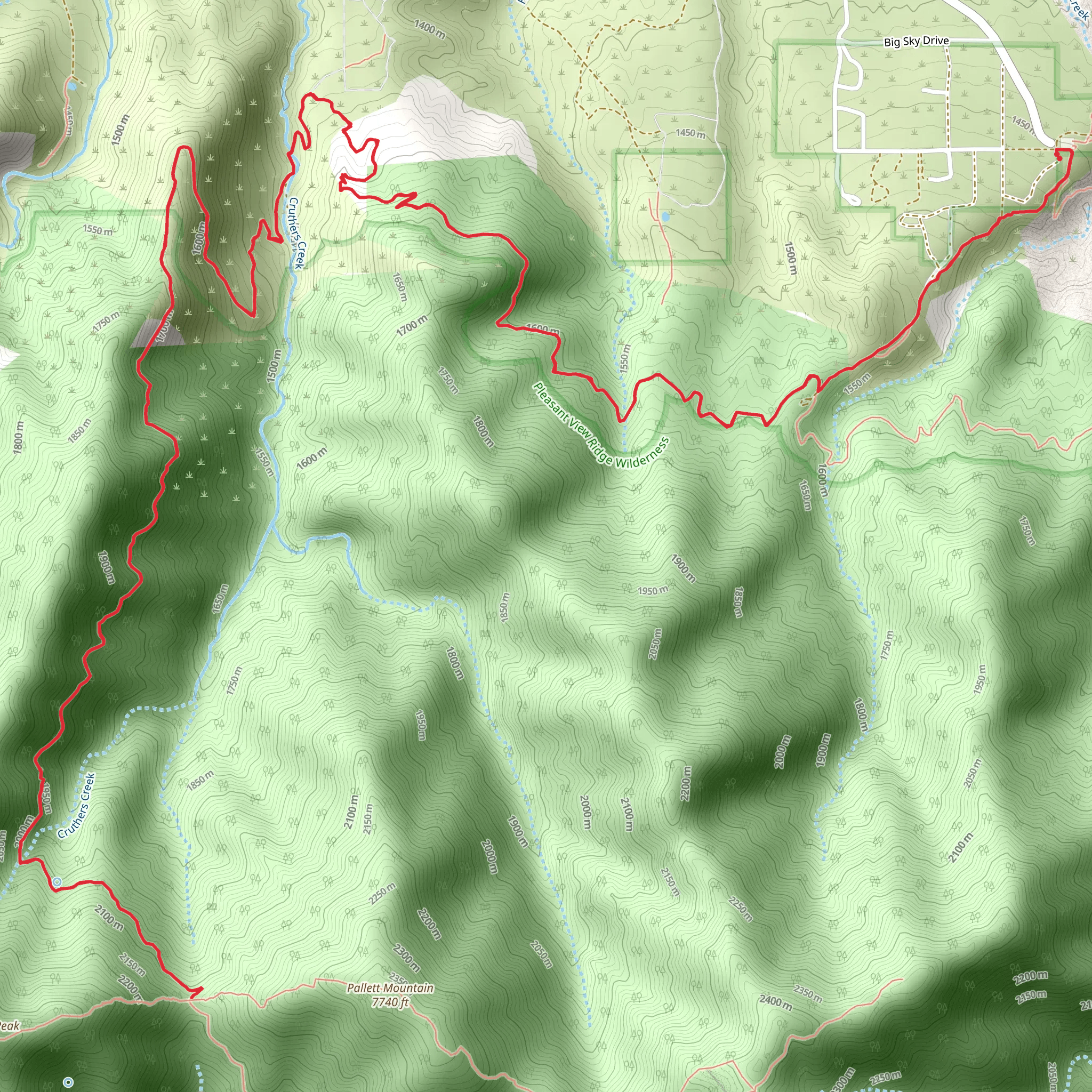 Burkhart Trail Out and Back mobile static map