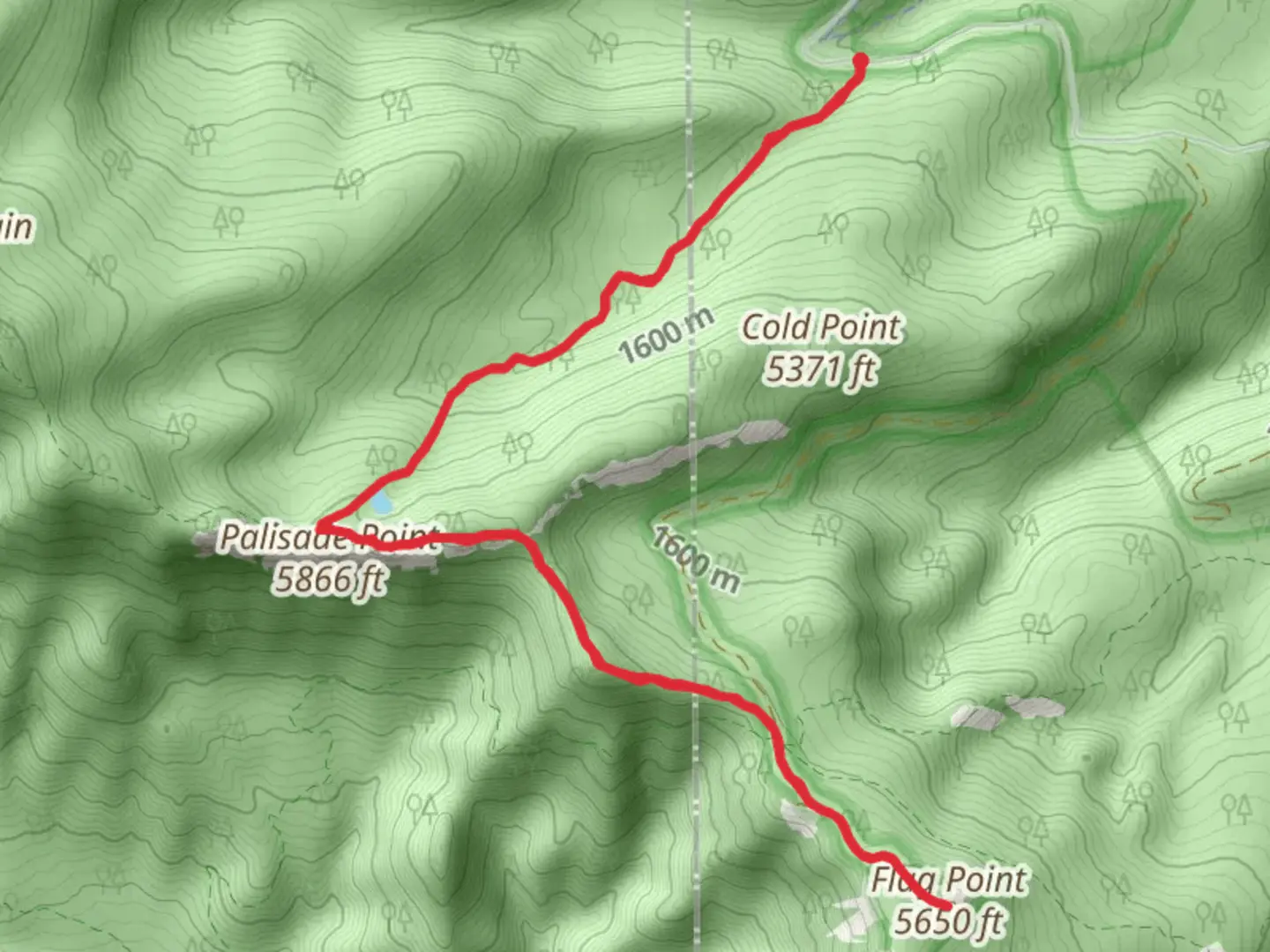 An image depicting the trail Flag Point via Flat Creek Trail and its surrounding area.