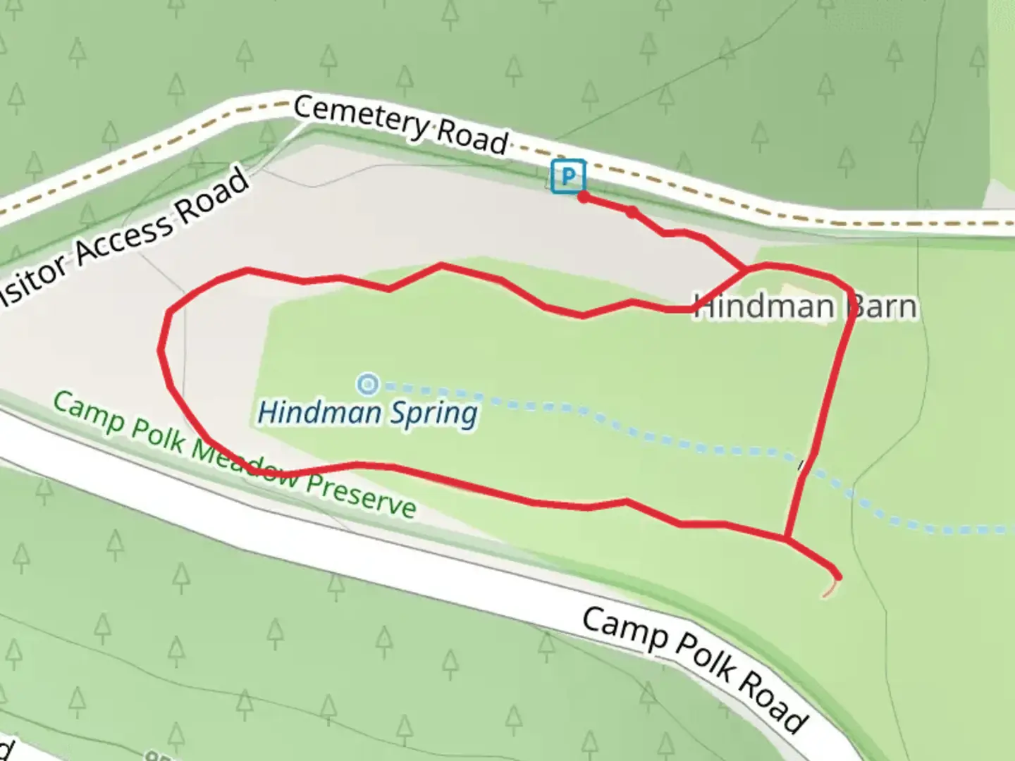 An image depicting the trail Cemetery Road Loop and its surrounding area.