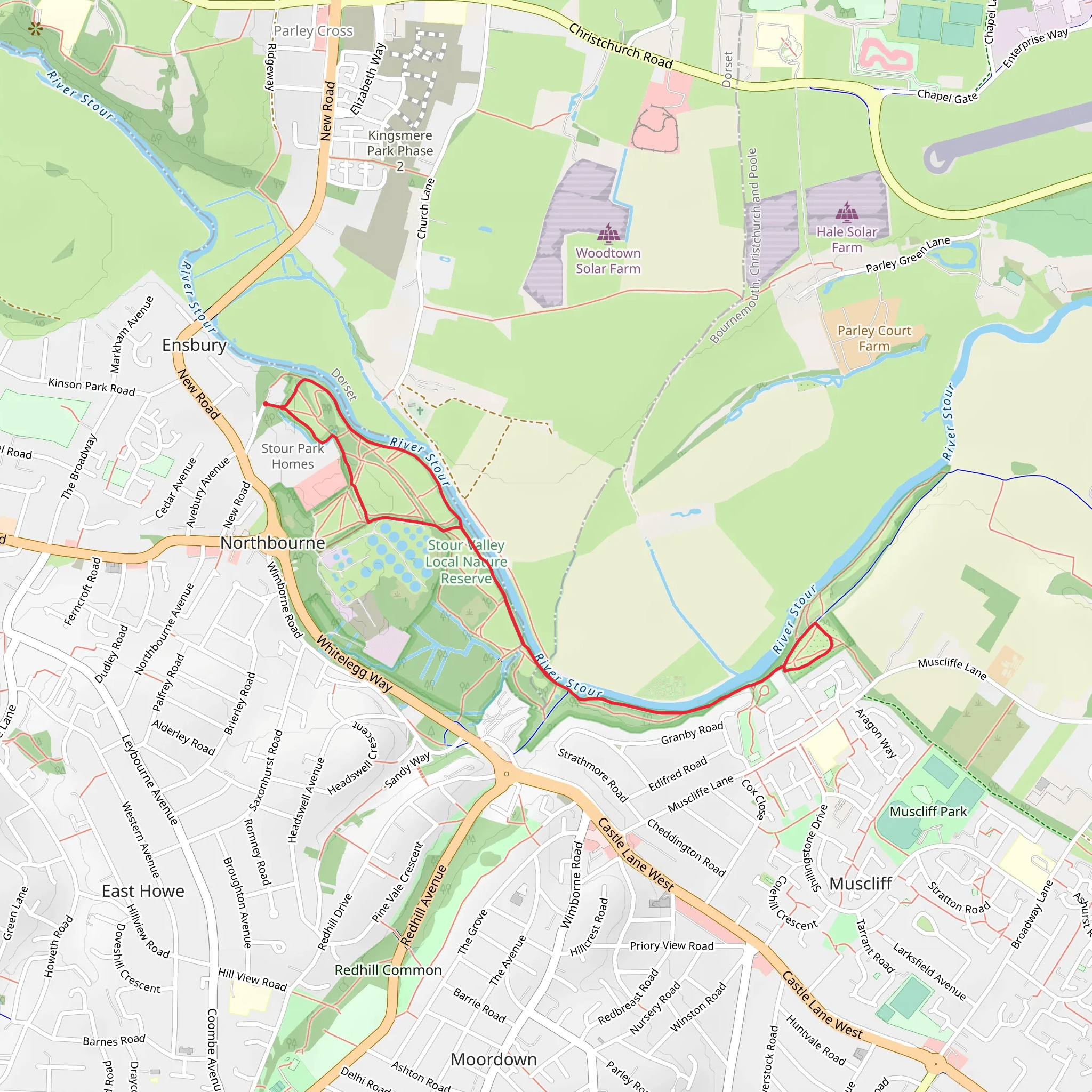 Stour Valley Local Nature Reserve and Stour Valley Arboretum Walk mobile static map
