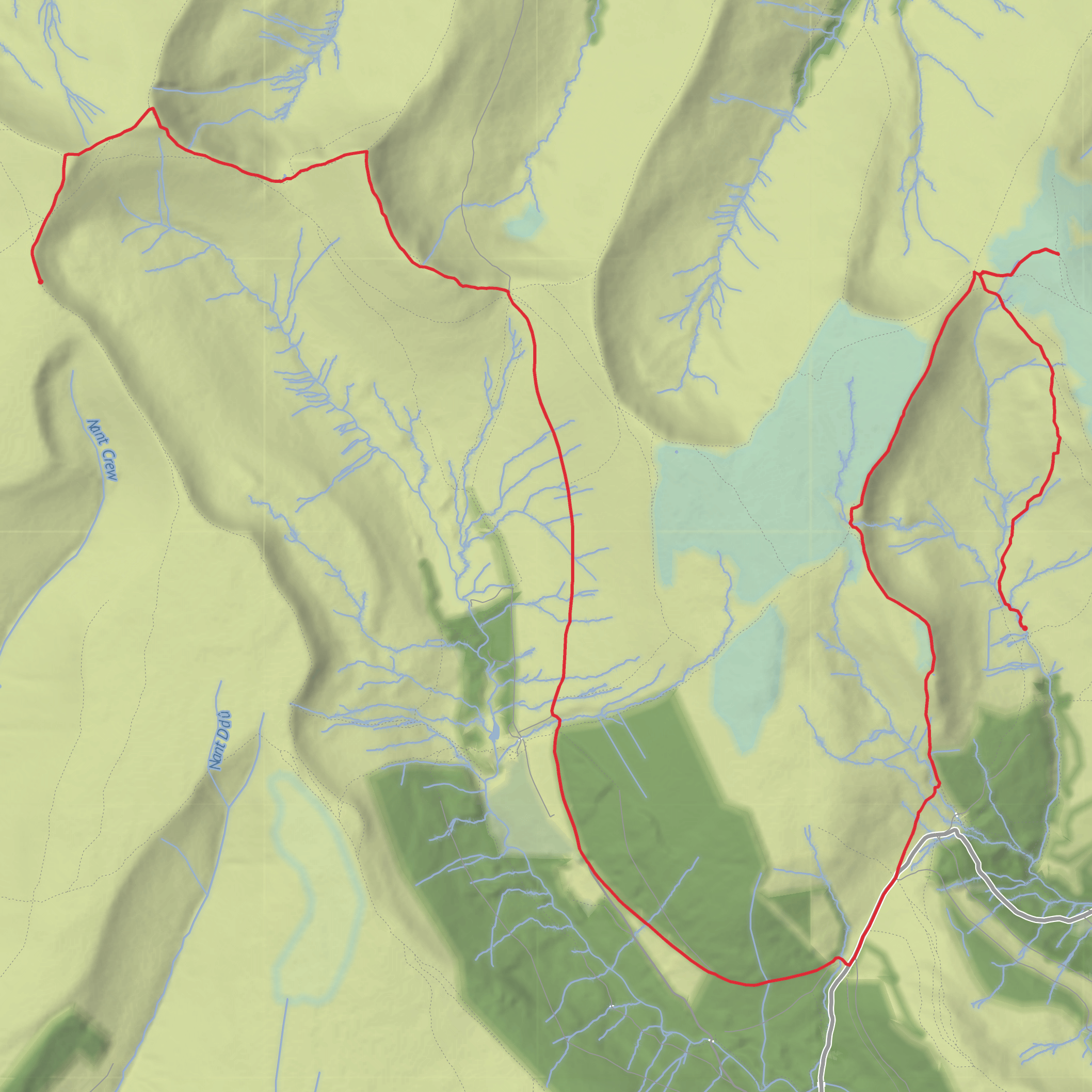 Brecon Beacons Horseshoe Ridge Walk mobile static map