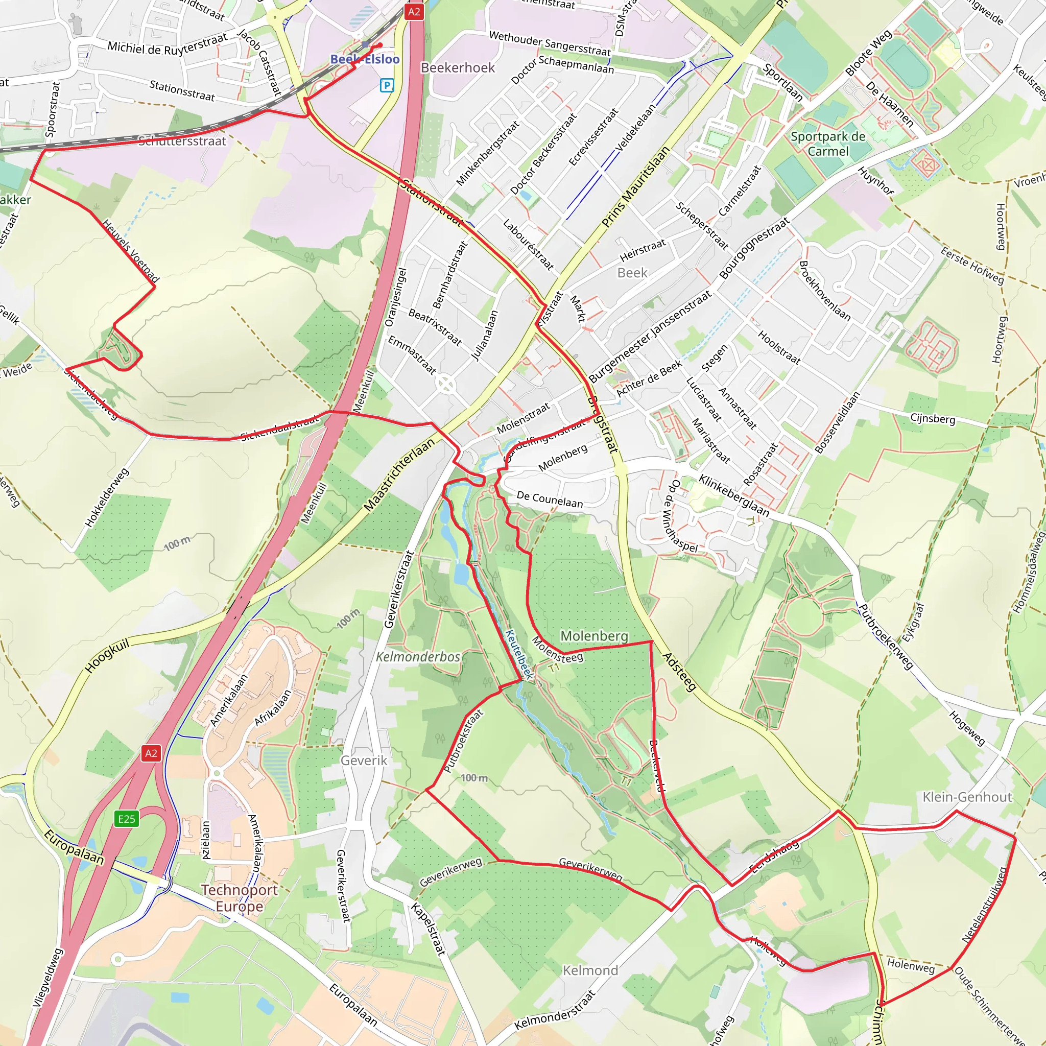 Kelmonderbos and Kasteel Genbroek Loop mobile static map