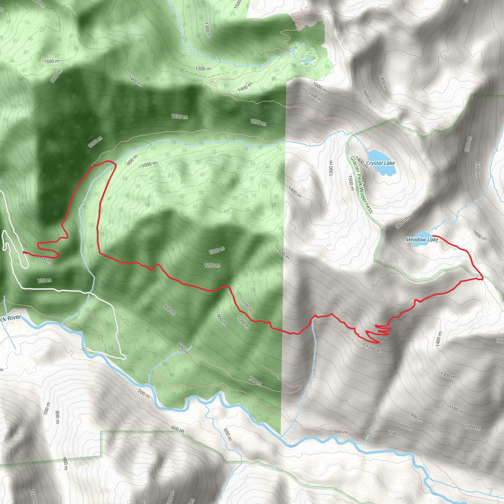 Meadow Lake Trail mobile static map