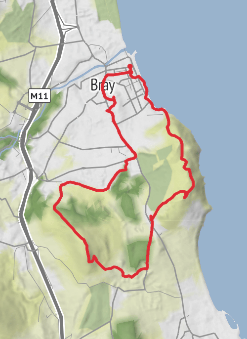 Hike on Bray, Bray head, Sugarloaf, Bray  mobile static map