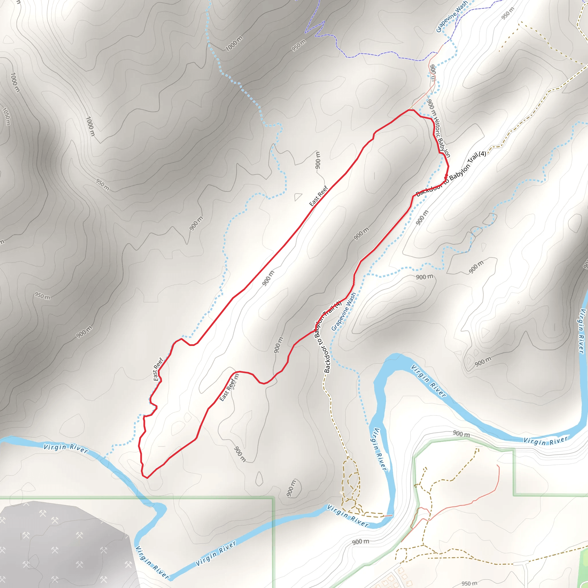East Reef Loop Trail mobile static map