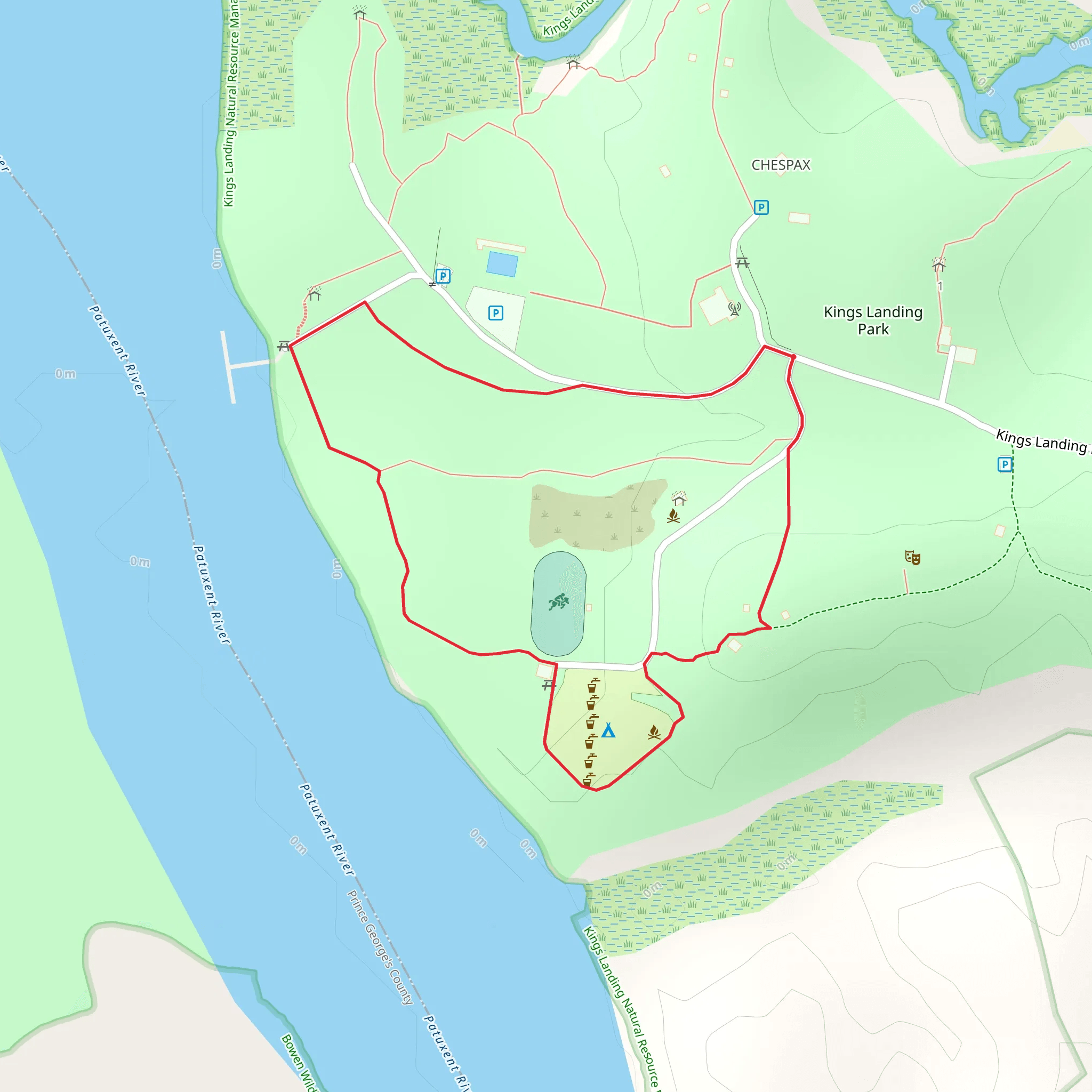 Kings Landing Park Group Camping Loop mobile static map