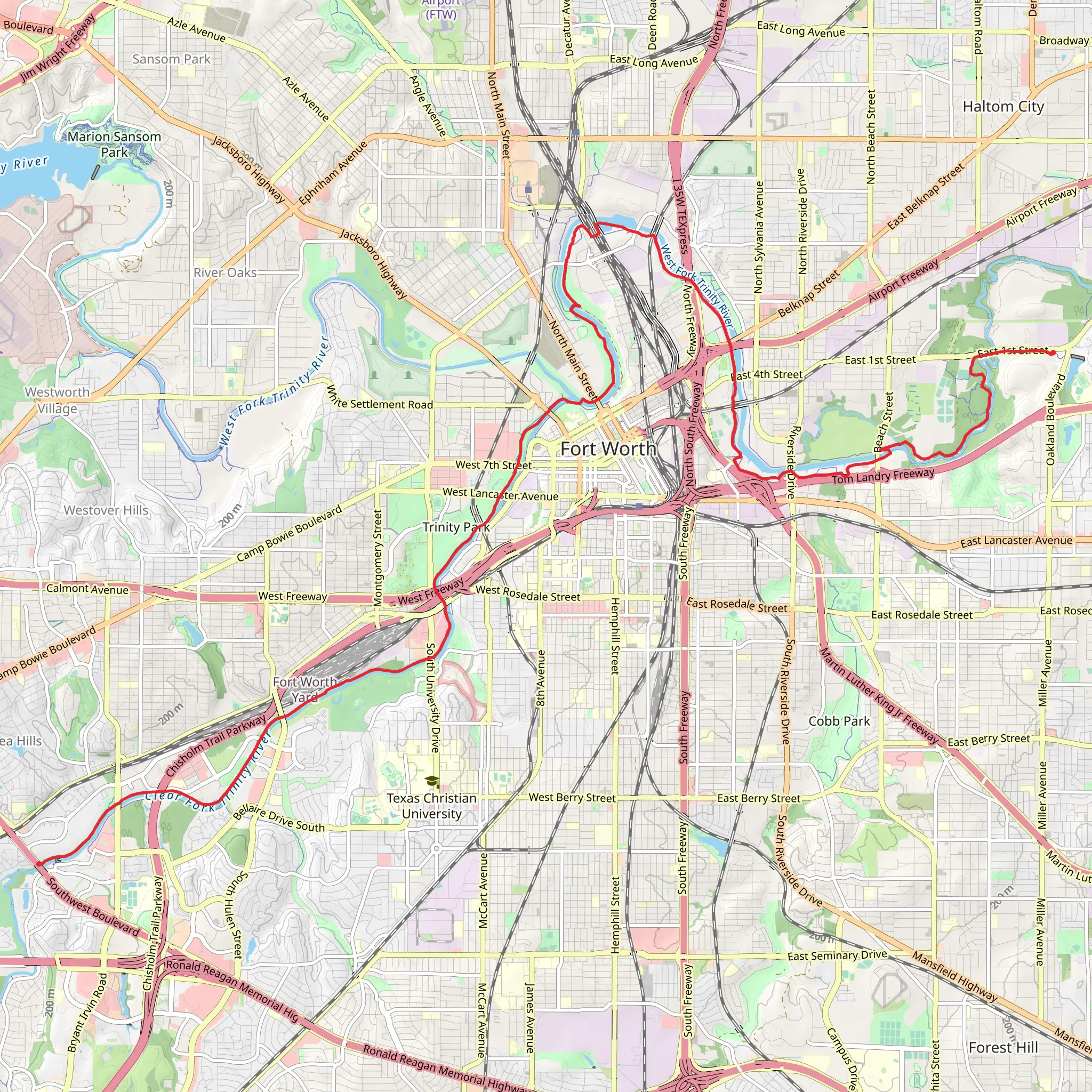 Trinity River Trail mobile static map